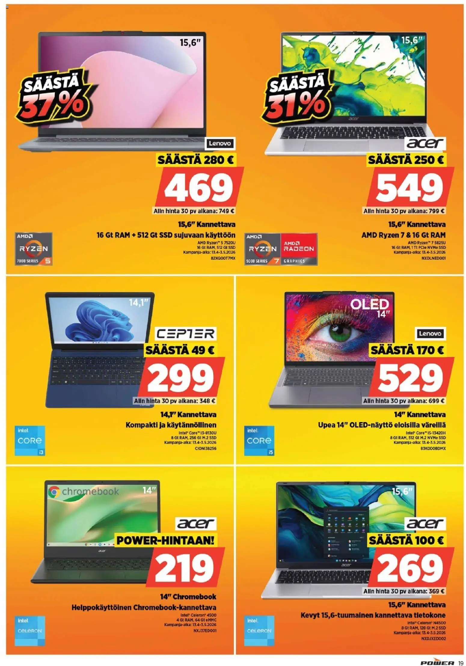 Power tarjoukset – voimassa 13.04.2026 alkaen | Sivu: 19 | Tuotteet: Tietokone