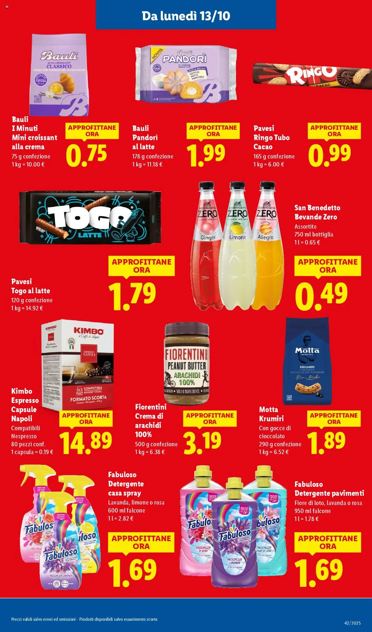 Volantino Lidl del 13.10.2025 | Pagina: 23 | Prodotti: Caffè, Detergente, Pasta, Arachidi