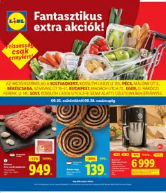 Lidl - Soltvadkert, Pécs, Békéscsaba, Budapest, Eger, Solt - amely érvényes a következő dátumtól: 25.09.2025
