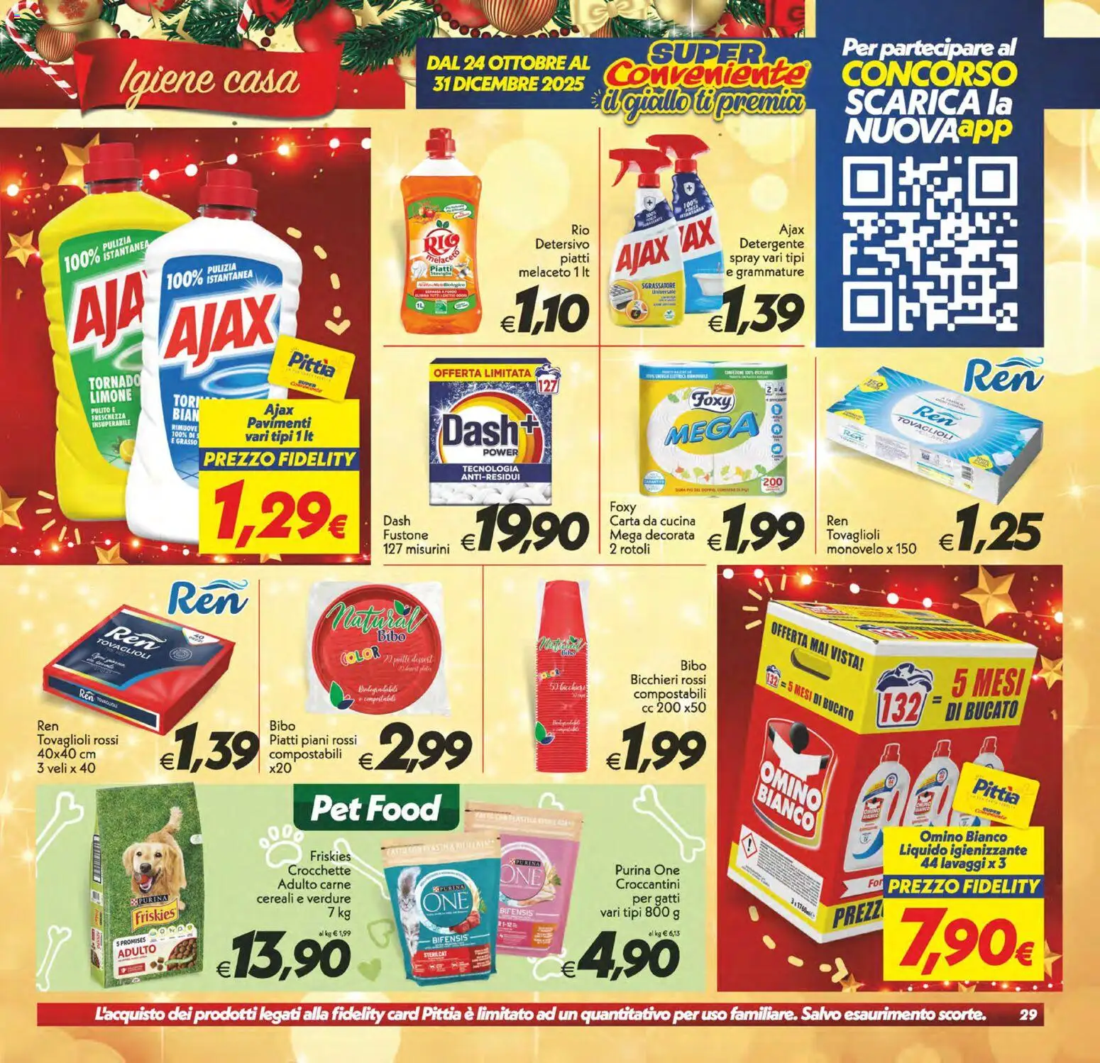 Volantino SuperConveniente del 16.12.2025 | Pagina: 29 | Prodotti: Detergente, Sgrassatore, Verdure, Crocchette