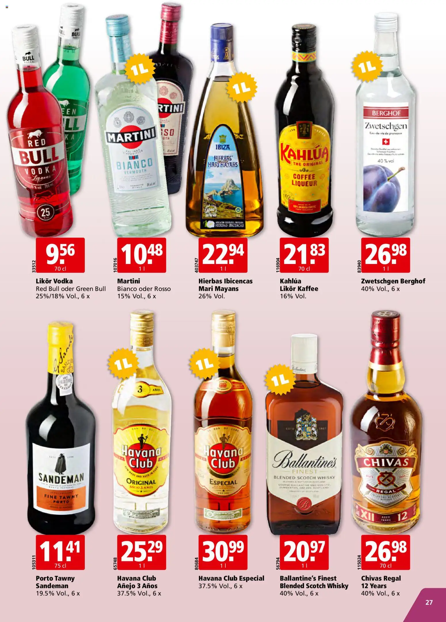 Aligro aktionen – gültig ab 30.03.2026 | Seite: 27 | Produkte: Red bull, Likör, Zwetschgen, Kaffee