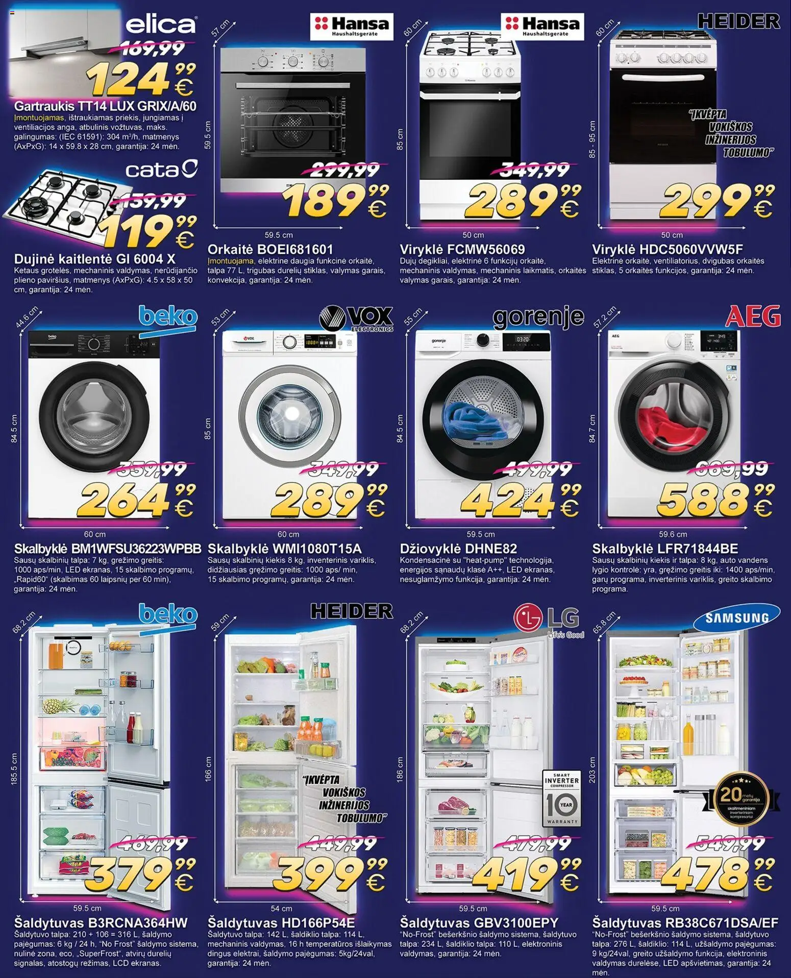 TECHasas akcijos nuo 07.11.2025 | Puslapis: 2 | Prekių: Šaldytuvas, Džiovyklė, Orkaitė, Viryklė