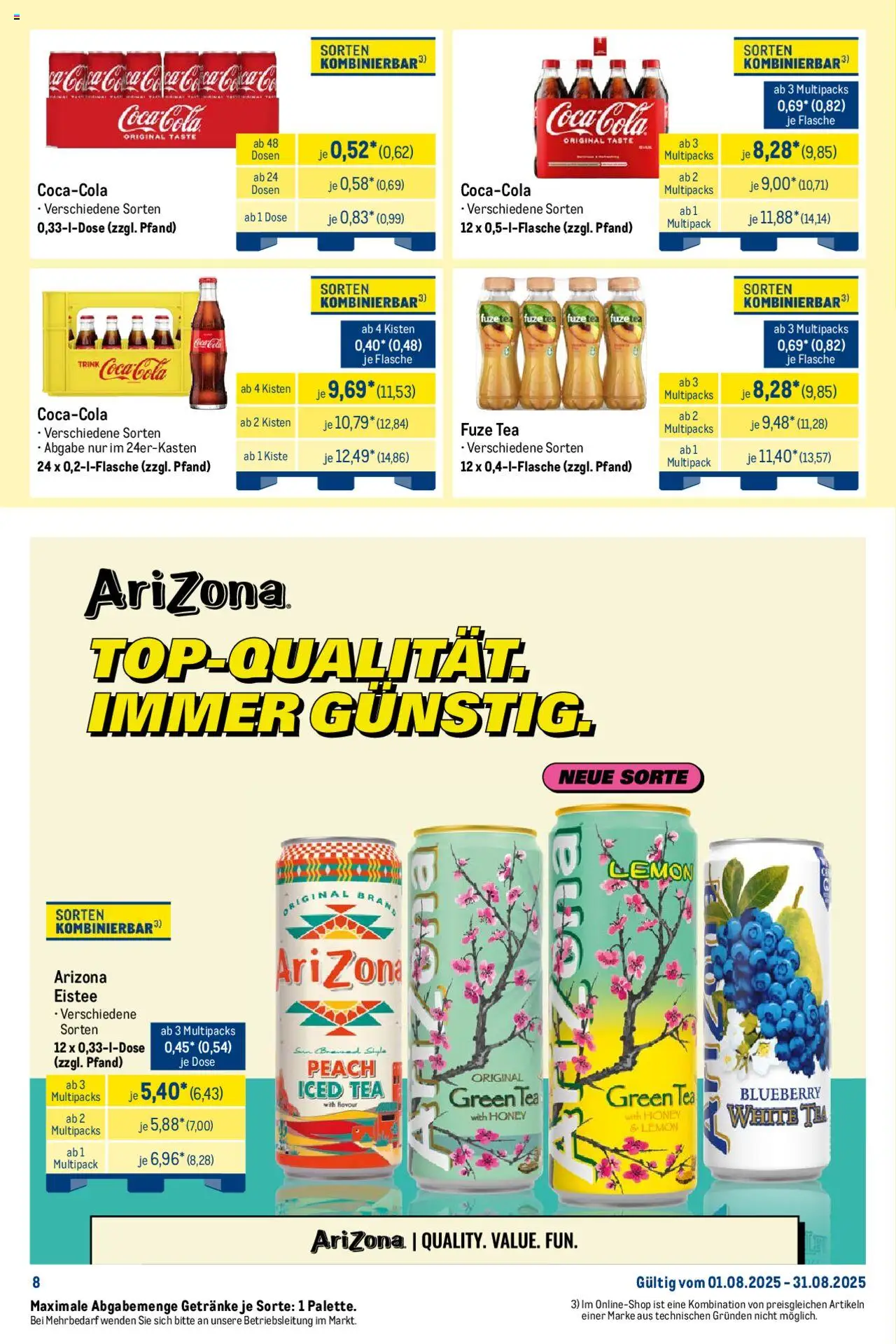 Metro Wochen-Angebote Händler - gültig ab dem 18.08.2025 | Seite: 15 | Produkte: Fuze tea, Coca cola, Cola