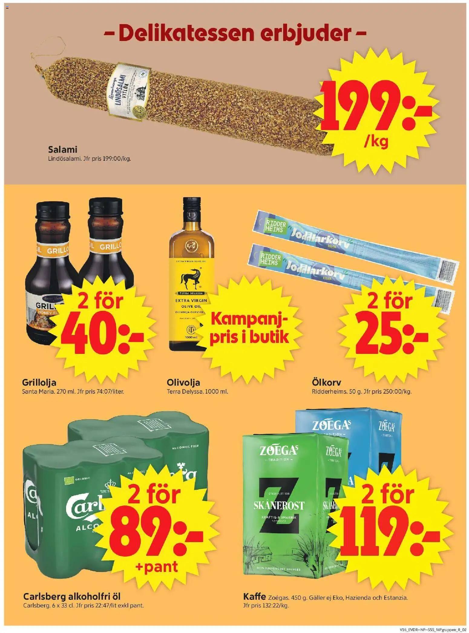 ICA Supermarket reklamblad aktuell från 13.04.2026 | Sida: 11 | Produkter: Kaffe, Salami, Öl, Vitlök