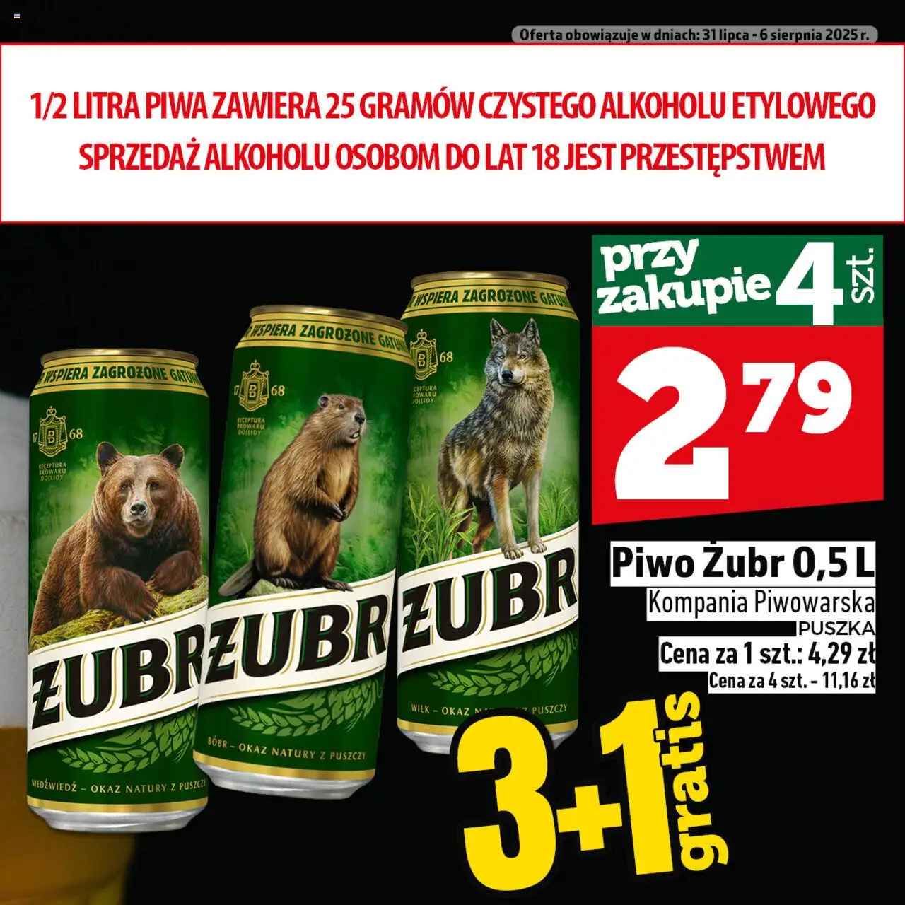 Topaz Gazetka - Ogródek Piwosza od 31.07.2025 | Strona: 2 | Produkty: Piwo żubr, Piwo
