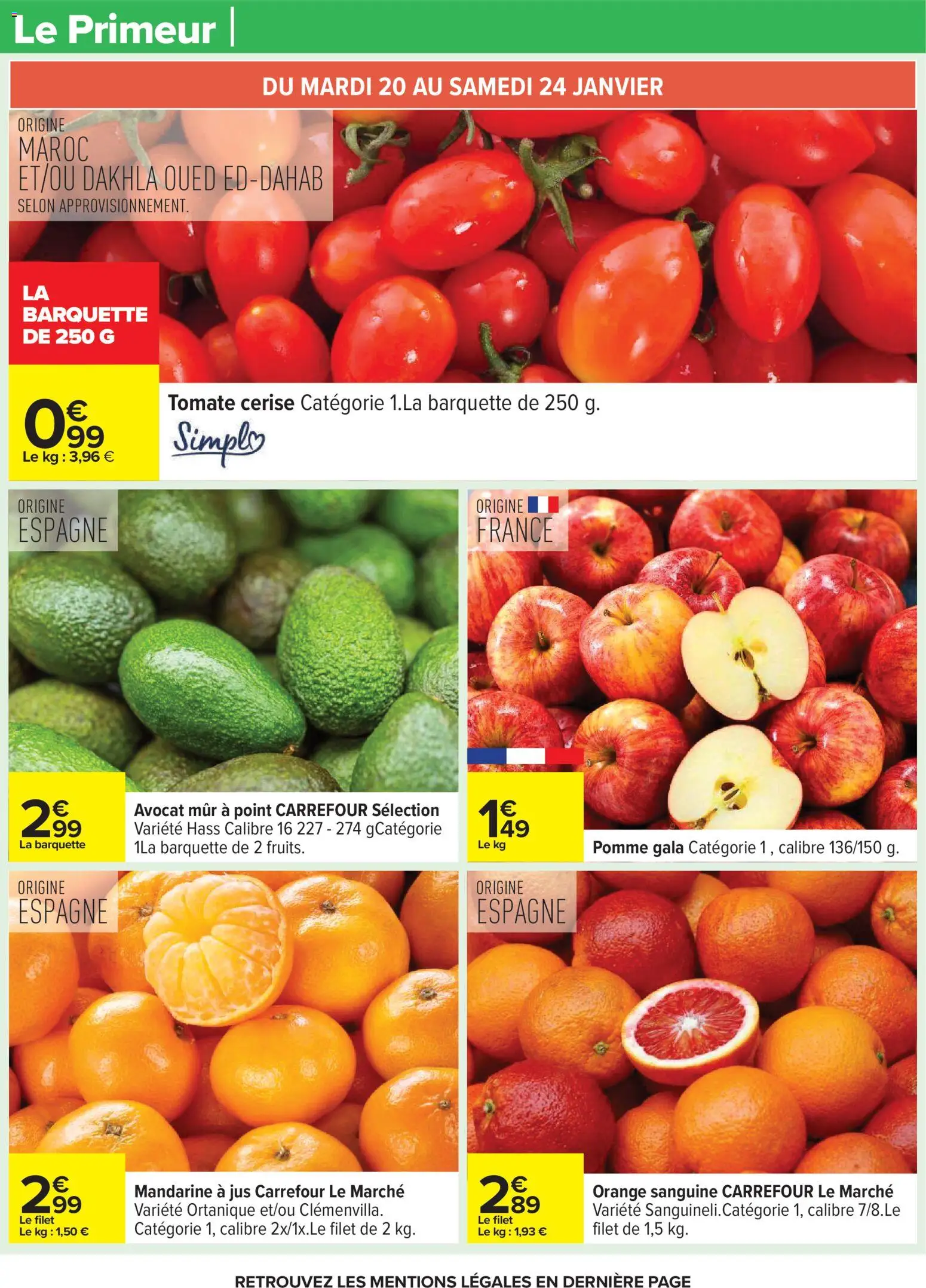 {H1} | Page: 43 | Produits: Avocat, Orange, Tomate cerise, Jus