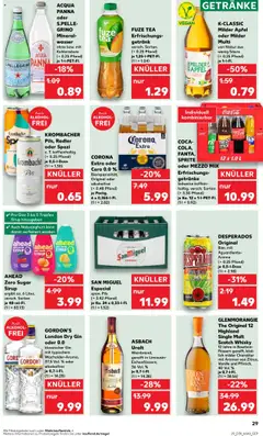 COCA-COLA, FANTA, SPRITE oder MEZZO MIX, Erfrischungsgetränke teilweise koffeinhaltig, versch. Sorten (+3.30 Pfand) je Ka. 12 x 1-I-PET-FI. (1l = 0.92) – gültig ab 25.09.2025 | Seite: 29