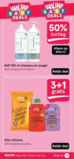 Naïf 700 ml shampoo en wasgel, Milde verzorging voor de babyhuid. - Voorbeeld van een folder van Etos, geldig van 03.11.2025 | Pagina: 92