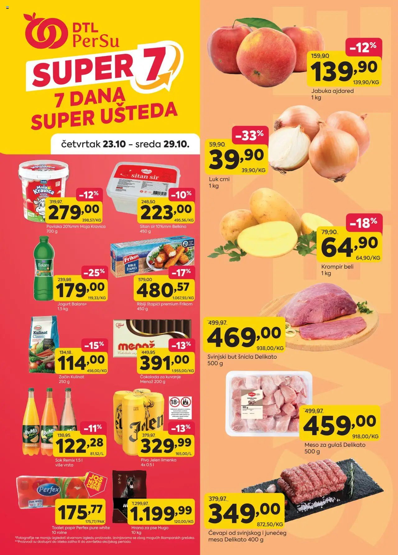 PerSu katalog - važi od 23.10.2025 | Strana: 1 | Proizvode: Riblji štapići, Moja kravica, Čokolada, Svinjski but