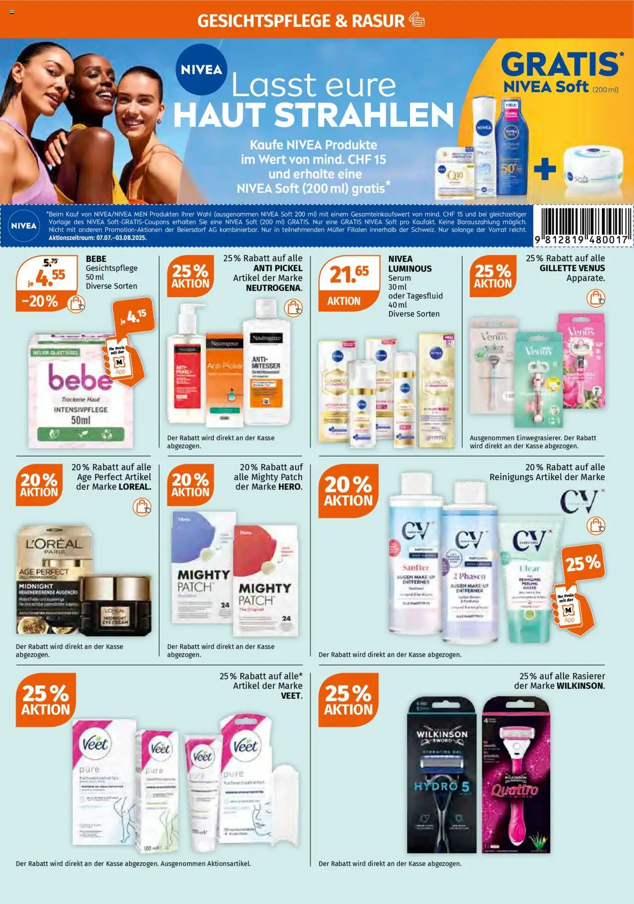 Müller Aktionen ab 31.07.2025 | Seite: 7 | Produkte: Serum, Maske, Rasierer