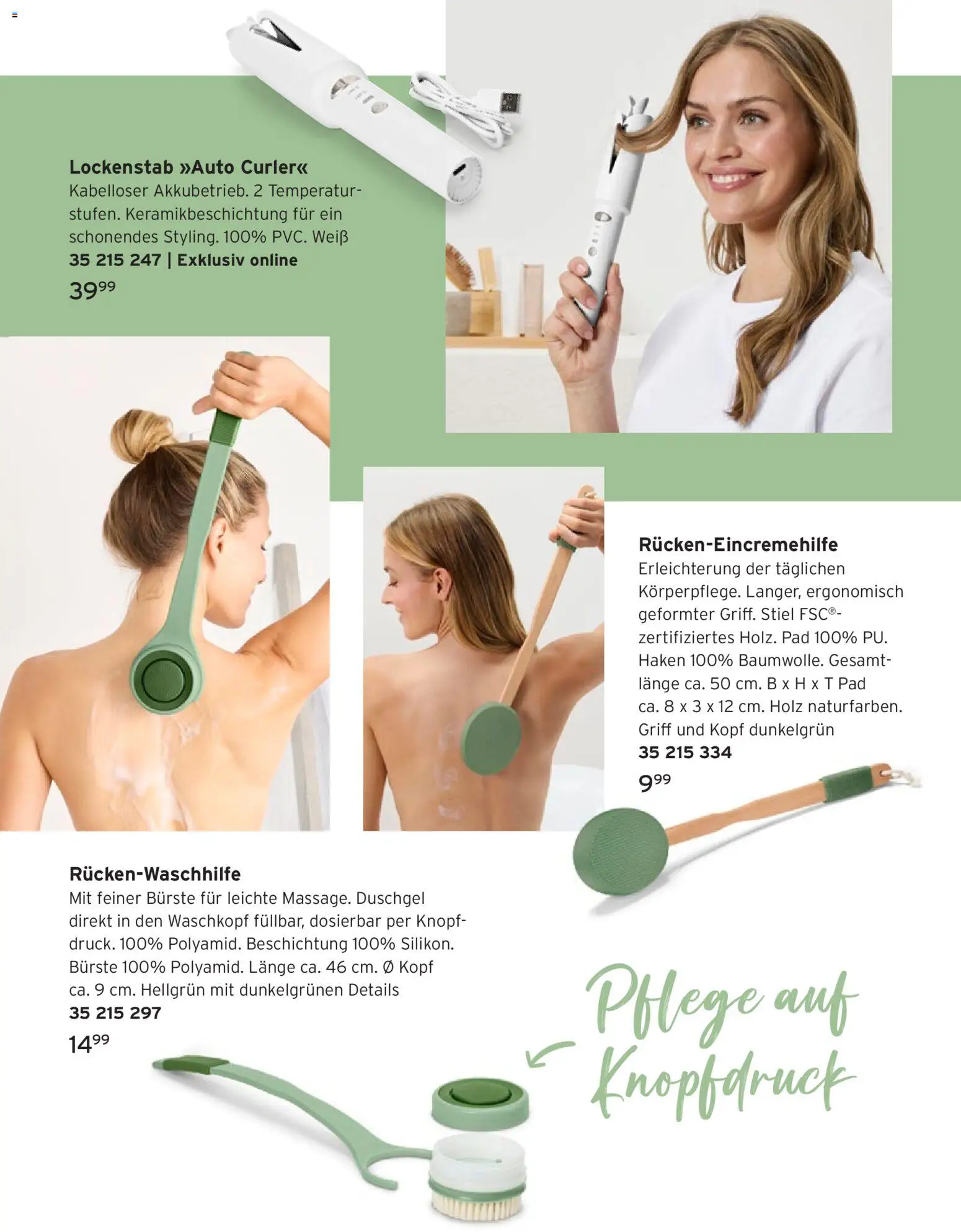 Prospekt Tchibo Ein Leben in Balance – gültig ab 25.03.2026 | Seite: 20 | Produkte: Lockenstab, Bürste, Duschgel