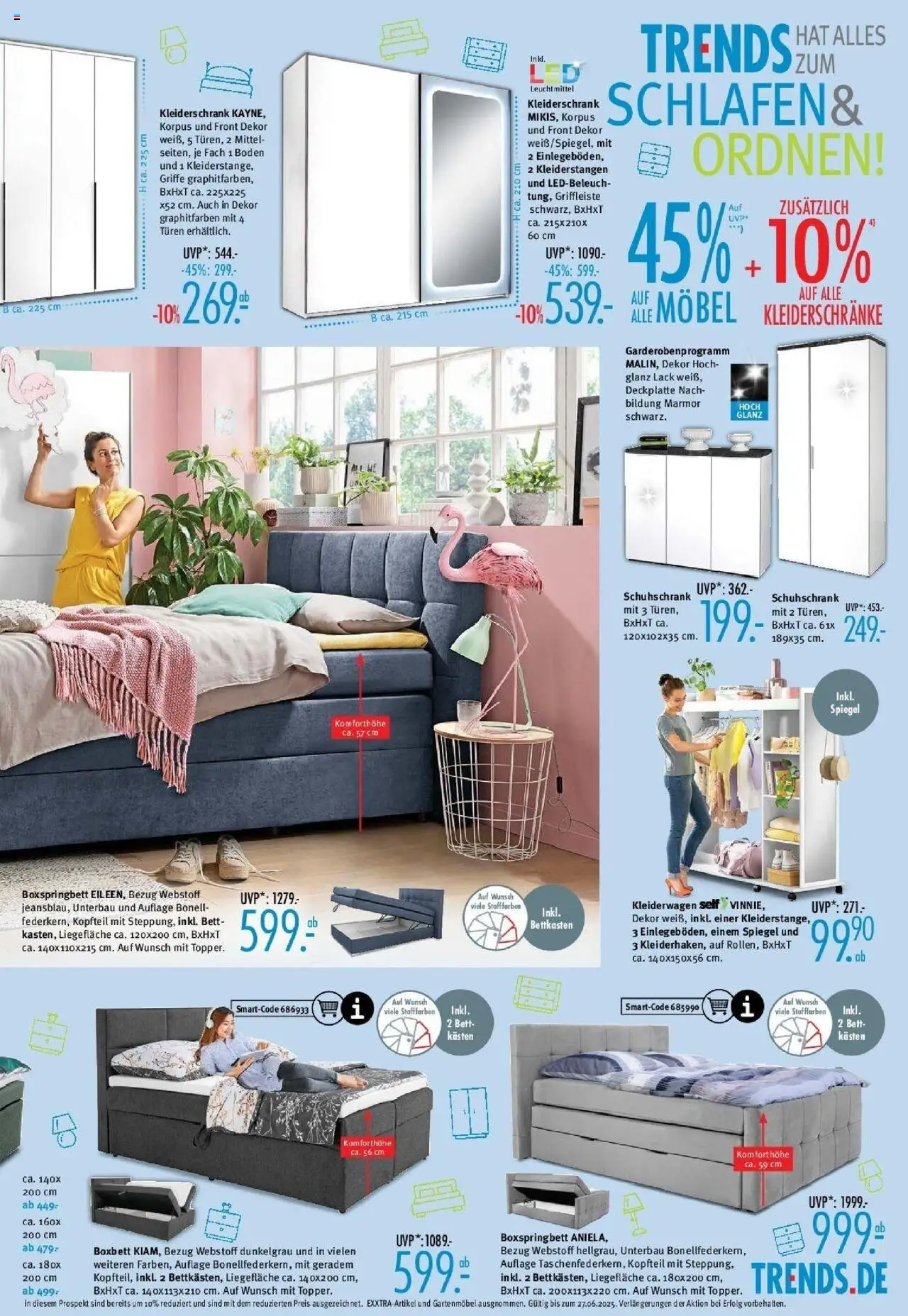 Trends - Ostermann Trends: Neue Möbel wirken Wunder. - gültig ab dem 14.06.2025 | Seite: 3 | Produkte: Bett, Kleiderschrank, Gartenmöbel, Spiegel