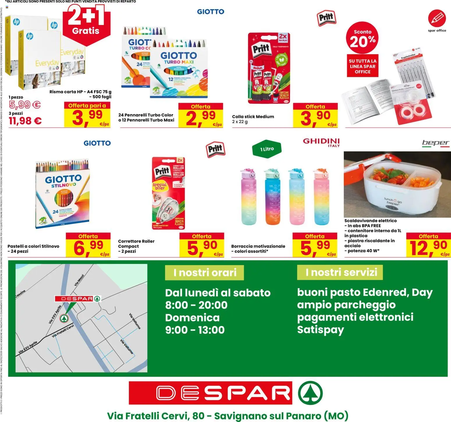 Volantino Despar del 22.01.2026 | Pagina: 24 | Prodotti: Colla, Pastelli, Borraccia, Correttore