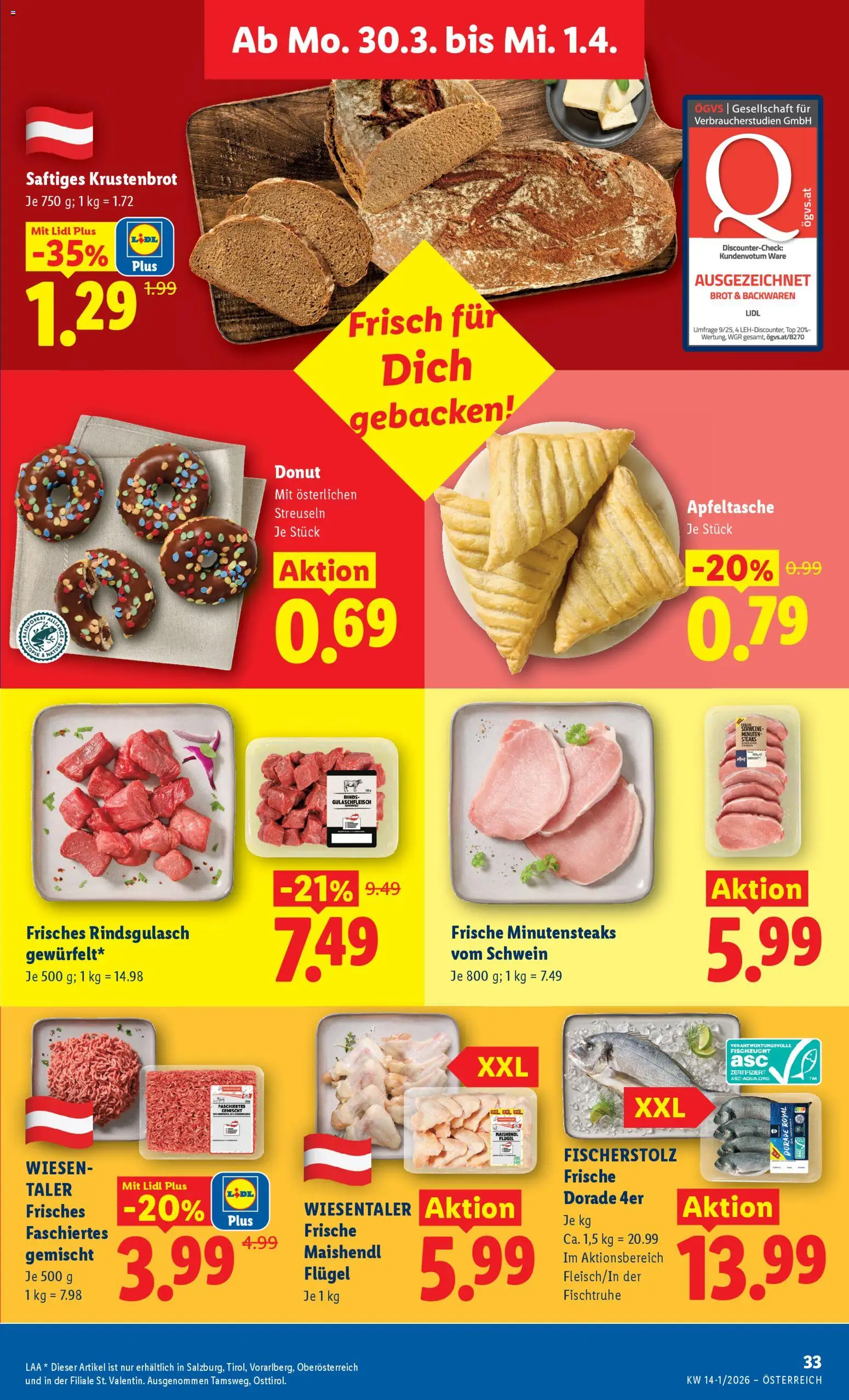 Lidl Flugblatt - Altenmarkt im Pongau, St. Johann im Pongau, Zell am See gültig ab 26.03.2026 | Seite: 38 | Produkte: Brot