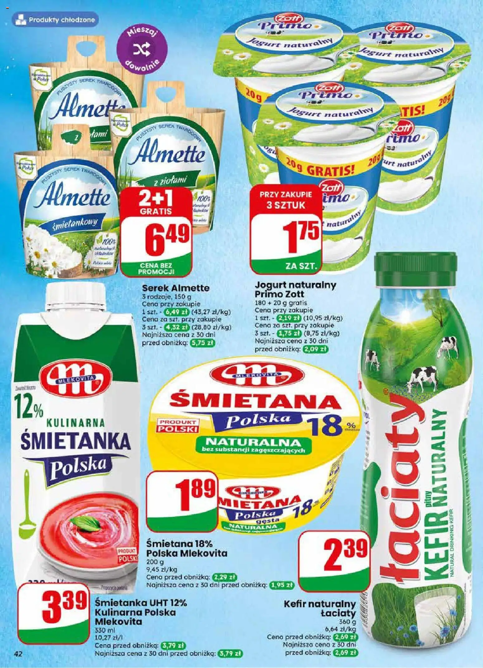 Dino gazetka od 22.04.2026 | Strona: 42 | Produkty: Kefir, Serek, Jogurt naturalny, Jogurt