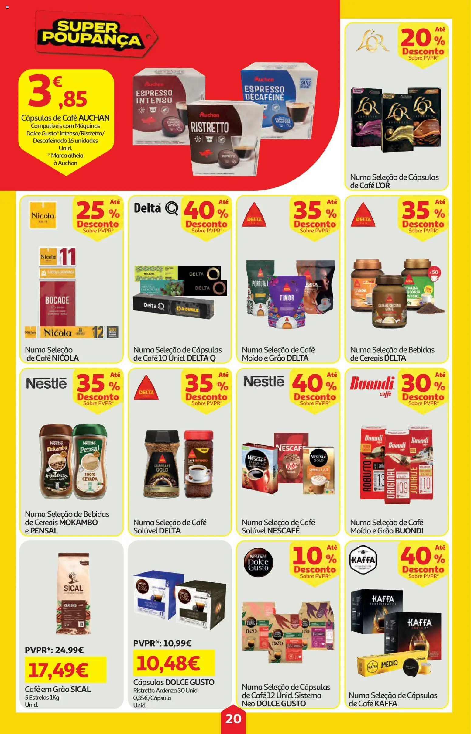 Auchan folheto │ válido de 09.04.2026 | Página: 20 | Produtos: Capsulas dolce gusto, Nestlé, Café, Cereais