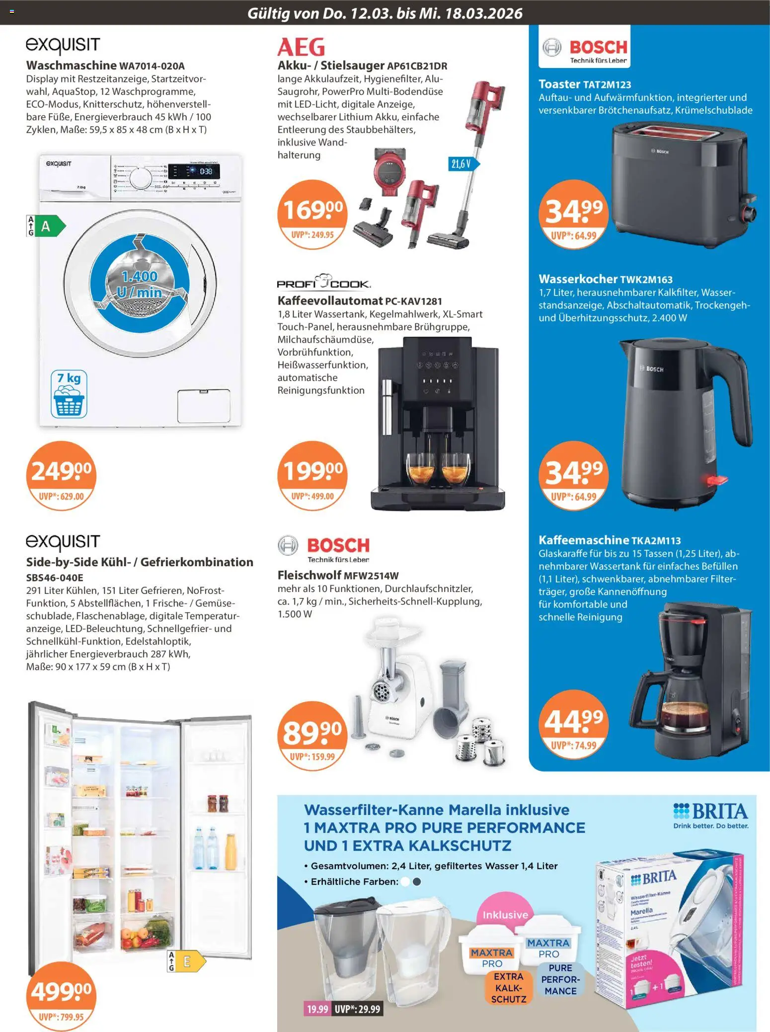 V-Markt - Schwaben/Oberbayern – gültig ab 12.03.2026 | Seite: 19 | Produkte: Bosch, Wasser, Gemüse, Kaffeevollautomat