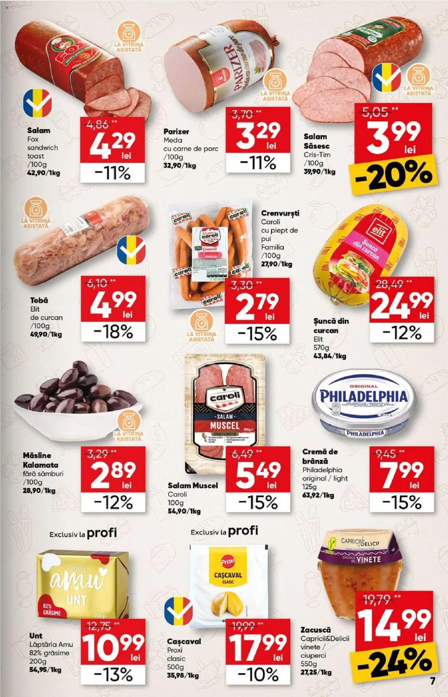 Noul catalog Profi – valabil de la 29.10.2025 | Pagină: 7 | Produse: Vitrină, Cașcaval, Brânză, Salam