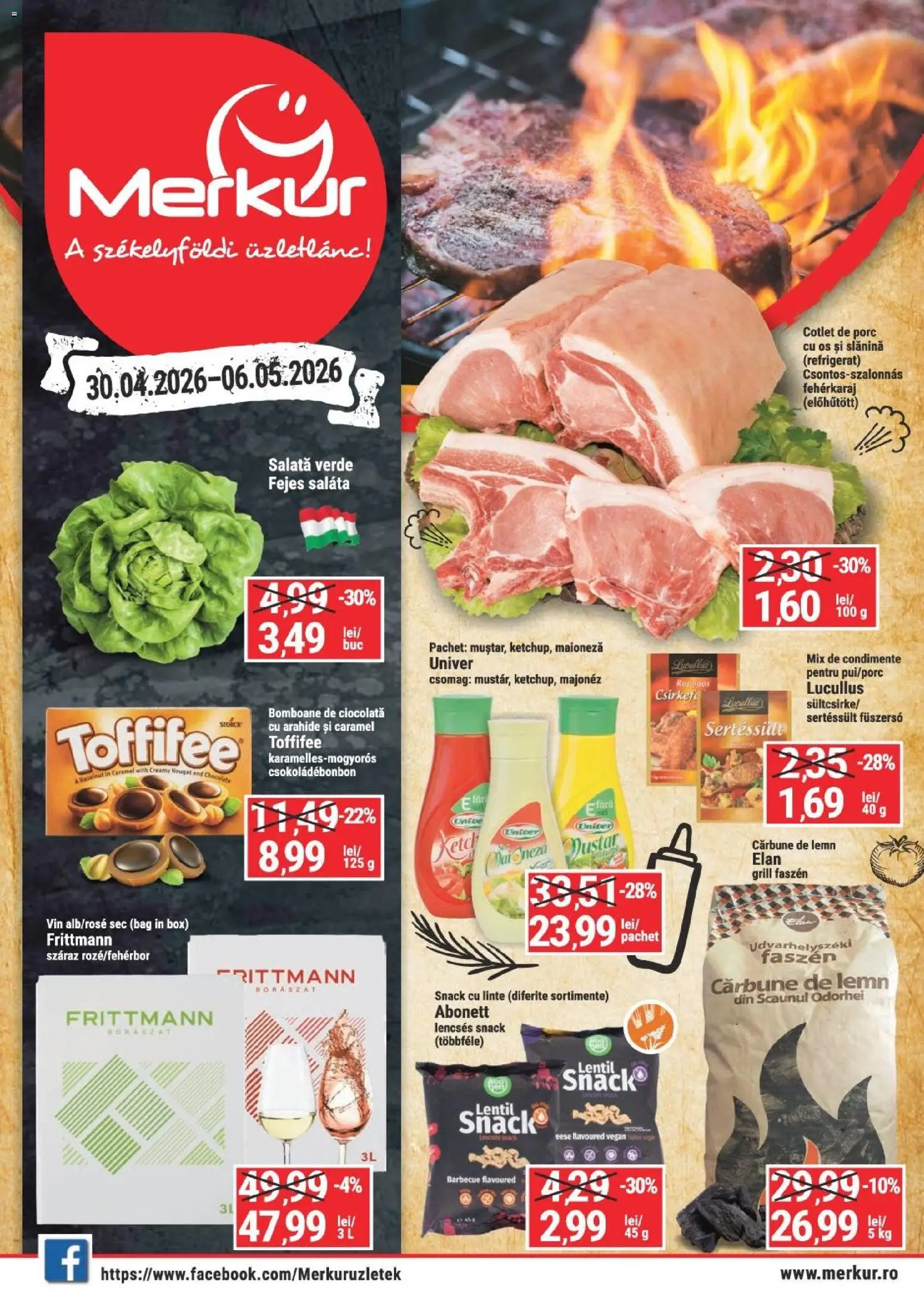 Noul catalog Merkur – valabil de la 30.04.2026 | Pagină: 1 | Produse: Vin, Bomboane, Muștar, Condimente