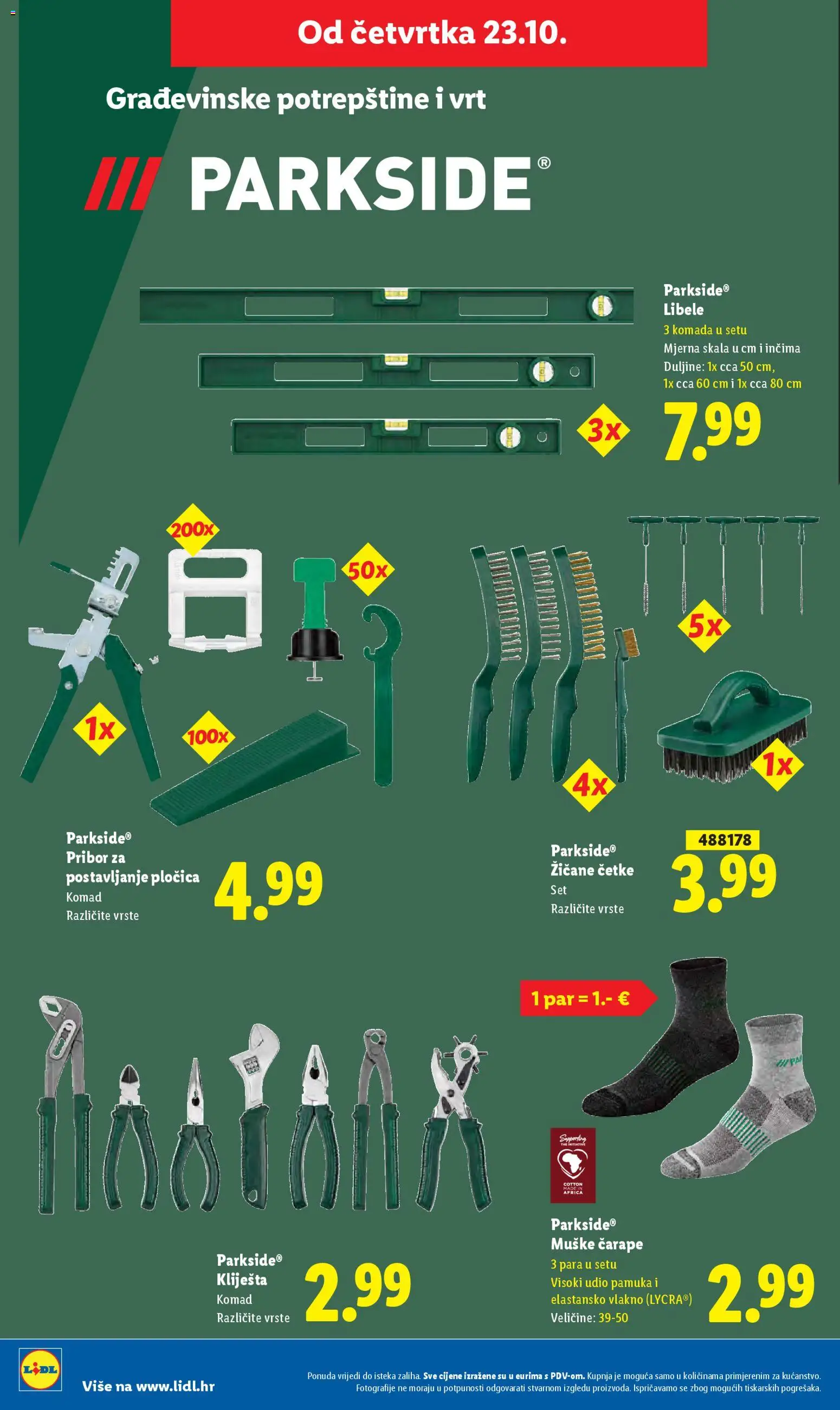 Lidl katalog | vrijedi od 23.10.2025 | Stranica: 28 | Proizvodi: Čarape, Kliješta, Parkside