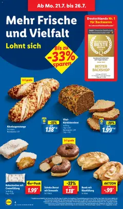 Lidl Prospekt 	 - gültig ab dem 21.07.2025 | Seite: 4 | Produkte: Brot