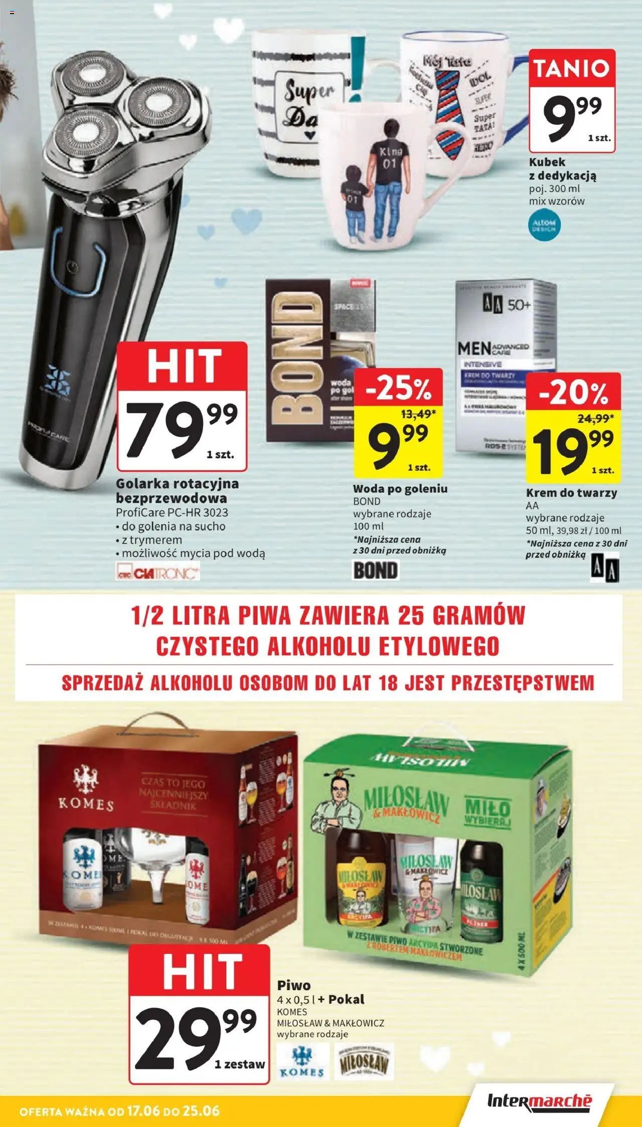 Intermarche Gazetka od 17.06.2025 | Strona: 25 | Produkty: Piwo, Krem, Woda, Krem do twarzy