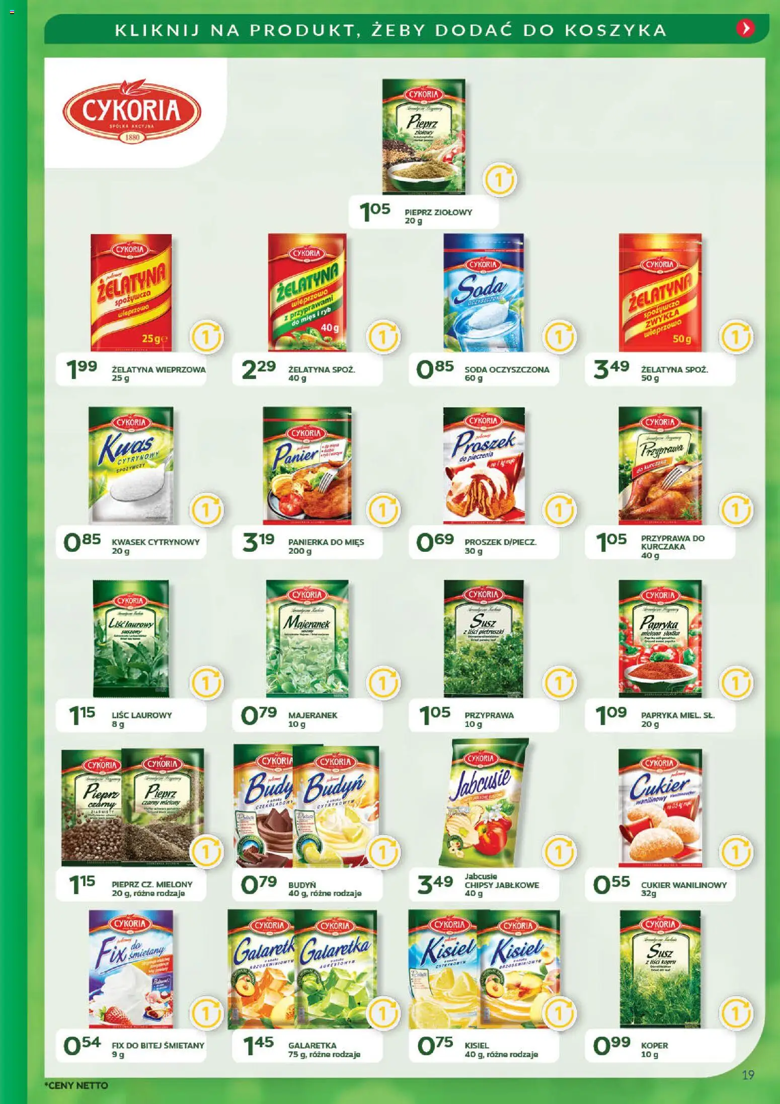 Eurocash Gazetka - Promocje na okrągło od 03.11.2025 | Strona: 19 | Produkty: Chipsy, Galaretka, Kwasek cytrynowy, Cukier wanilinowy