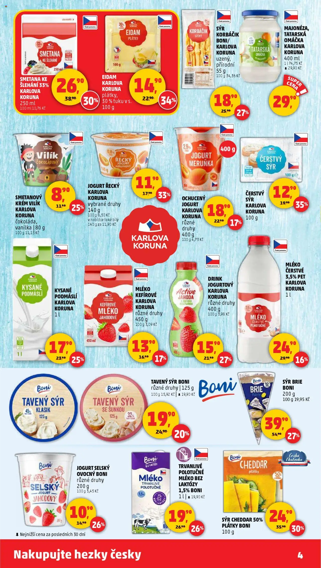 Penny Market leták - Čtvrtečník od 02.10.2025 | Strana: 4 | Produkty: Řecký jogurt, Jogurt, Krém, Brie
