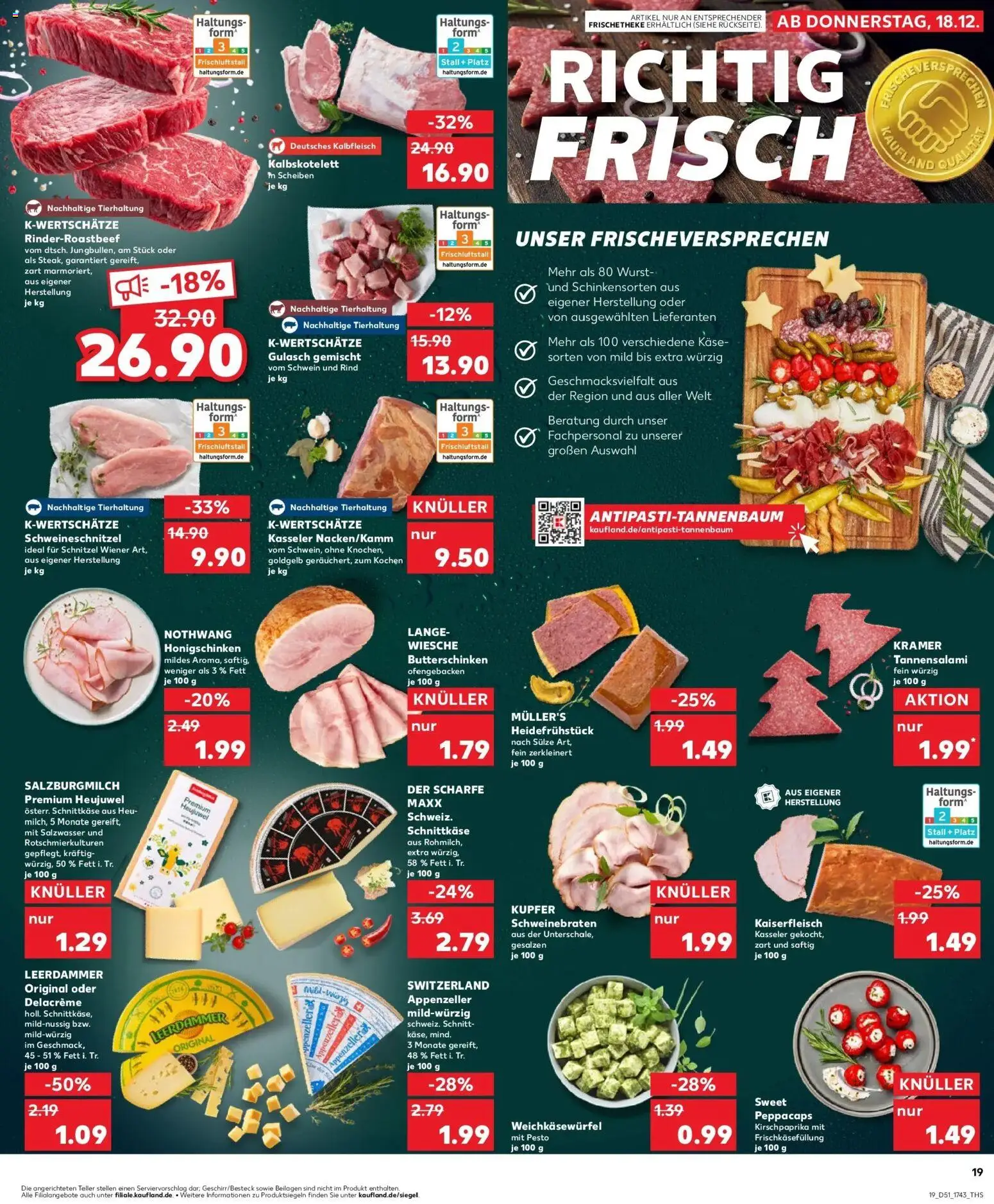 Kaufland prospekt Wuppertal	 – gültig ab 22.12.2025 | Seite: 19 | Produkte: Butter, Schnitzel, Leerdammer, Salami