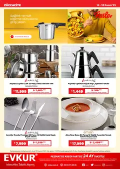 14.11.2025 tarihinden itibaren geçerli olan Evkur kataloğu önizlemesi | Sayfa: 8 | Ürünler: Çatal, Çaydanlık, Tencere seti, Yemek takımı