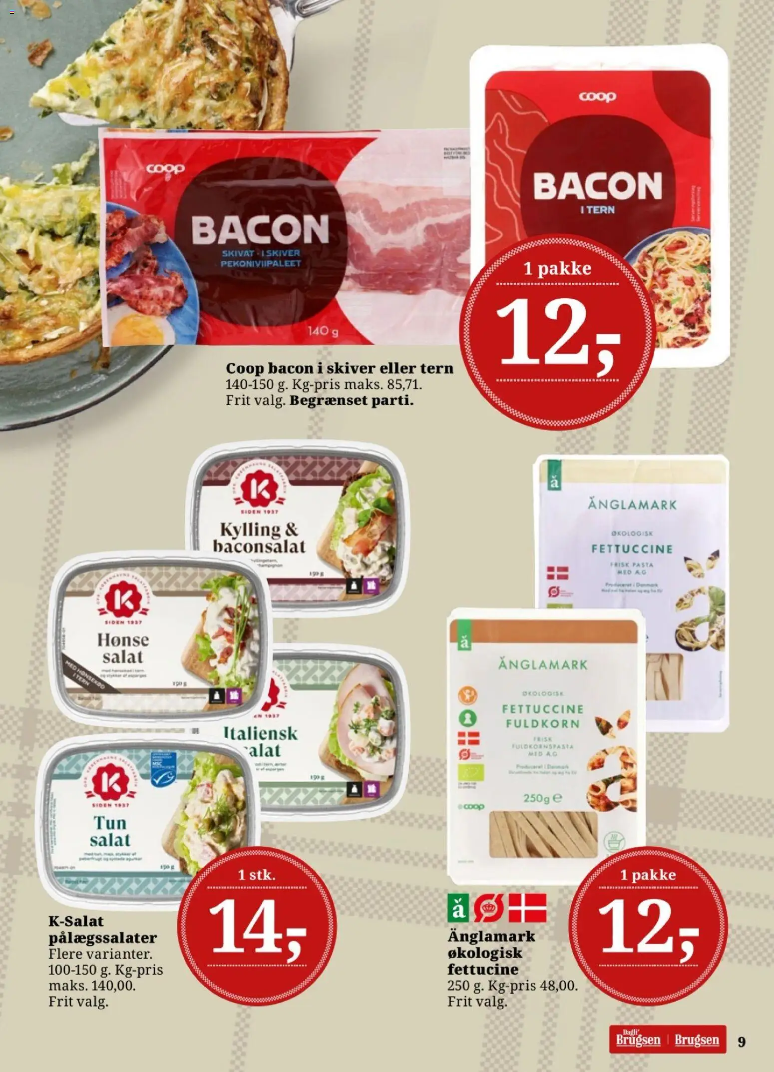 Dagli'Brugsen tilbudsavis – gyldig fra 02.01.2026 | Side: 9 | Produkter: Æg, Pasta, Salat, Bacon