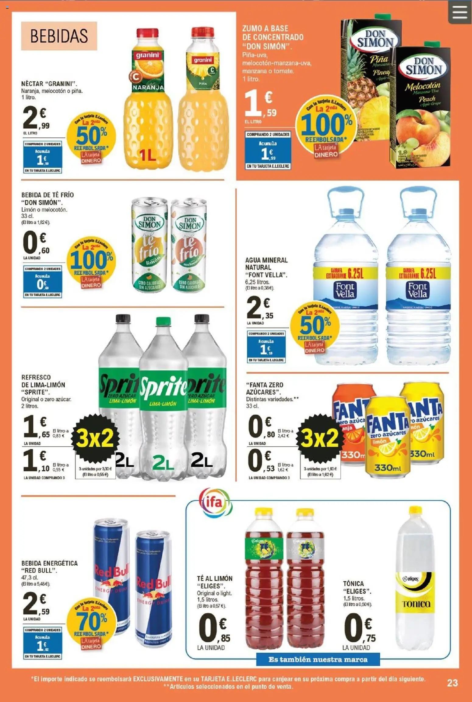 E.Leclerc folleto │ válido desde el 07.01.2026 | Página: 23 | Productos: Ροζ πιπέρι, Manzana, Πρίζες, Agua mineral