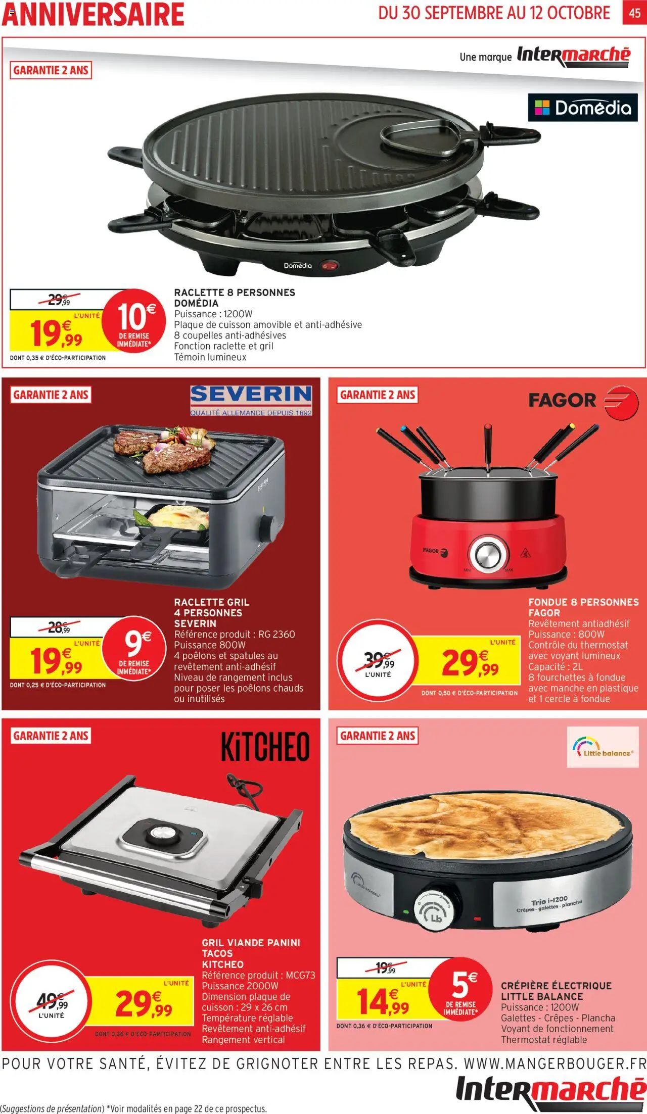 {H1} | Page: 45 | Produits: Panini, Plaque de cuisson, Gril, Raclette