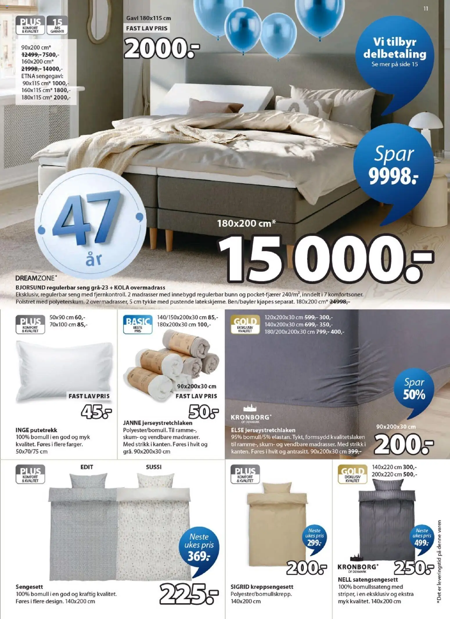 {H1} | Side: 11 | Produkter: Nuisette, Seng, Putetrekk, Sengegavl