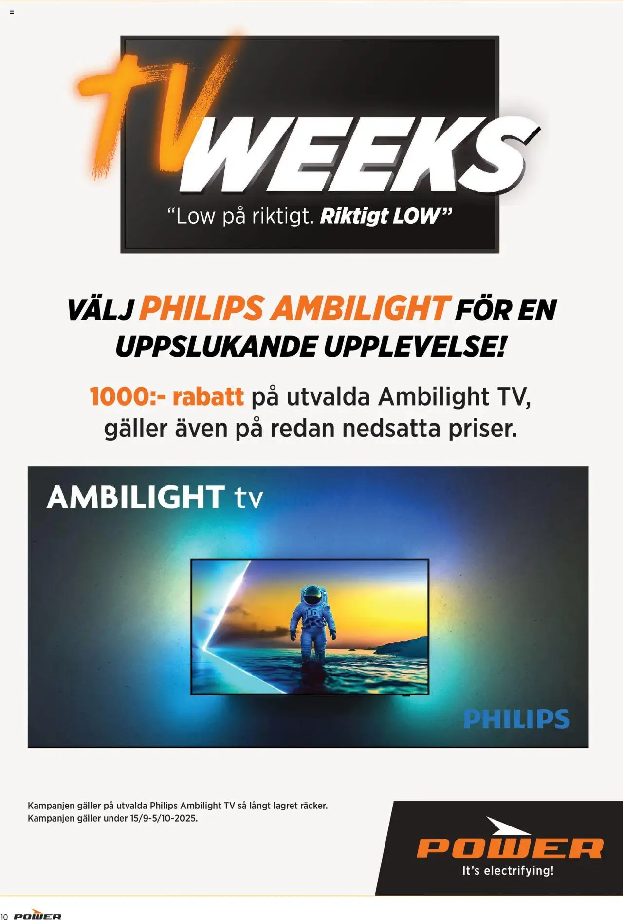 Power reklamblad aktuell från 15.09.2025 | Sida: 10 | Produkter: Galler, Tv