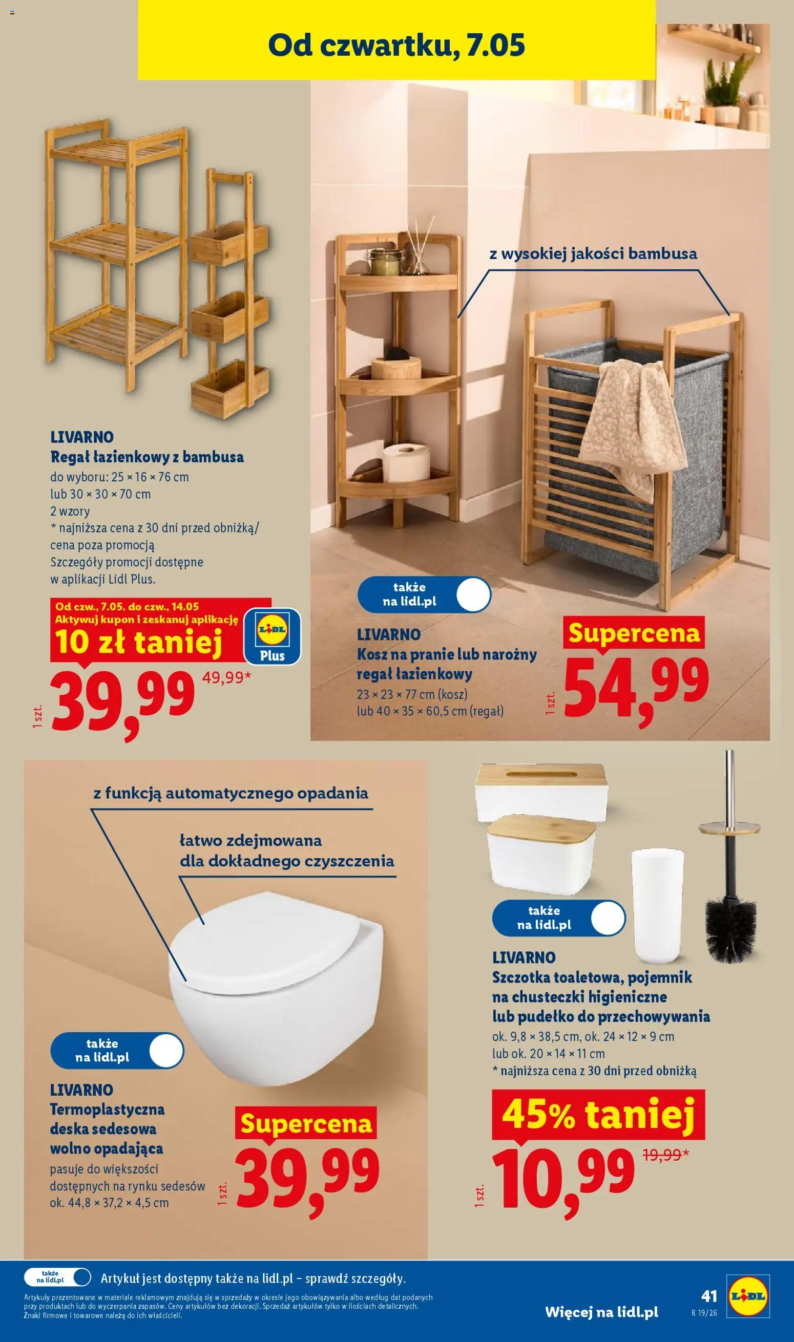 Lidl Katalog od 04.05.2026 | Strona: 45 | Produkty: Szczotka, Regał łazienkowy, Regał, Kosz na pranie