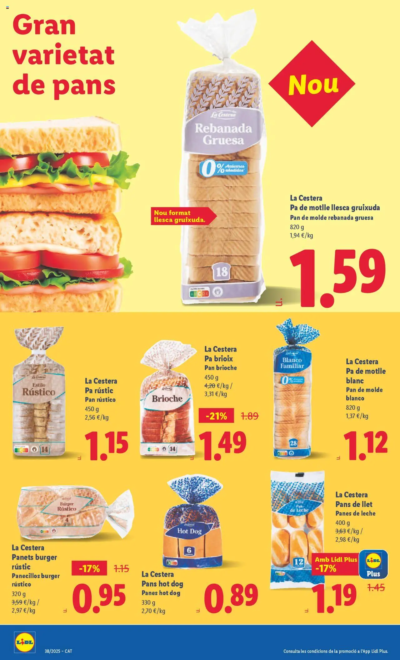 Lidl folleto │ válido desde el 15.09.2025 | Página: 10 | Productos: Leche, Pan, Pan de molde