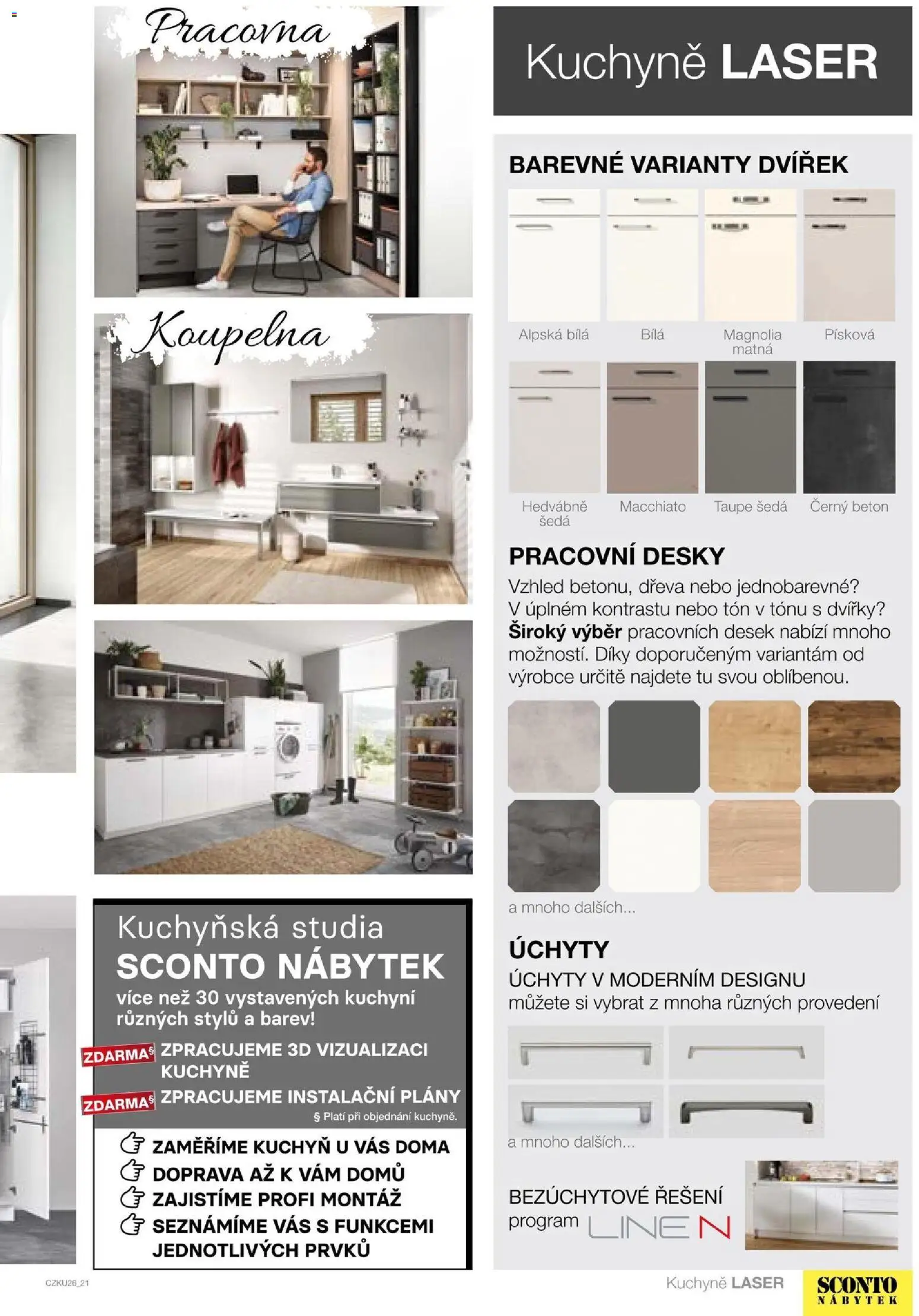 Sconto nábytek katalog - Kuchyně na míru od 06.01.2026 | Strana: 21 | Produkty: Nábytek, Desky, Koupelna, Kuchyně