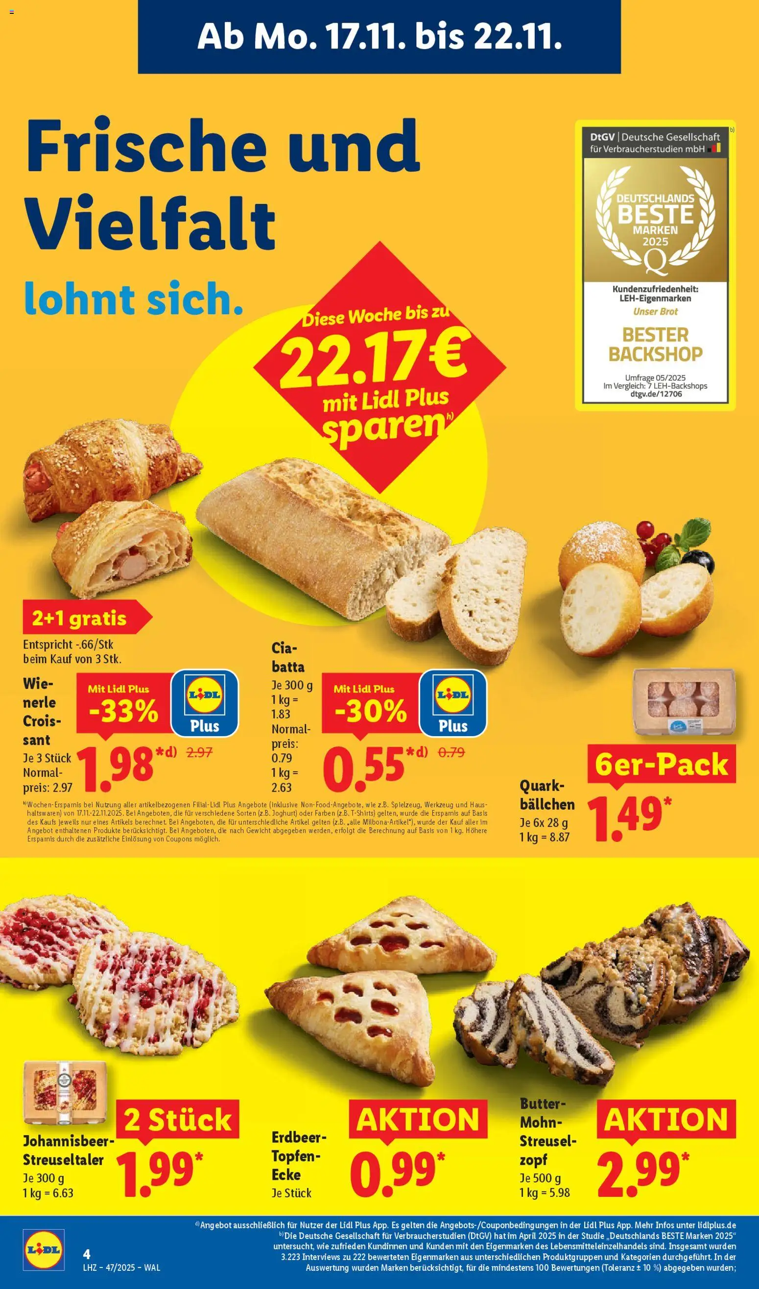 Lidl Prospekt Kornwestheim – gültig ab 17.11.2025 | Seite: 8 | Produkte: Gewicht, Quark, Butter, Joghurt