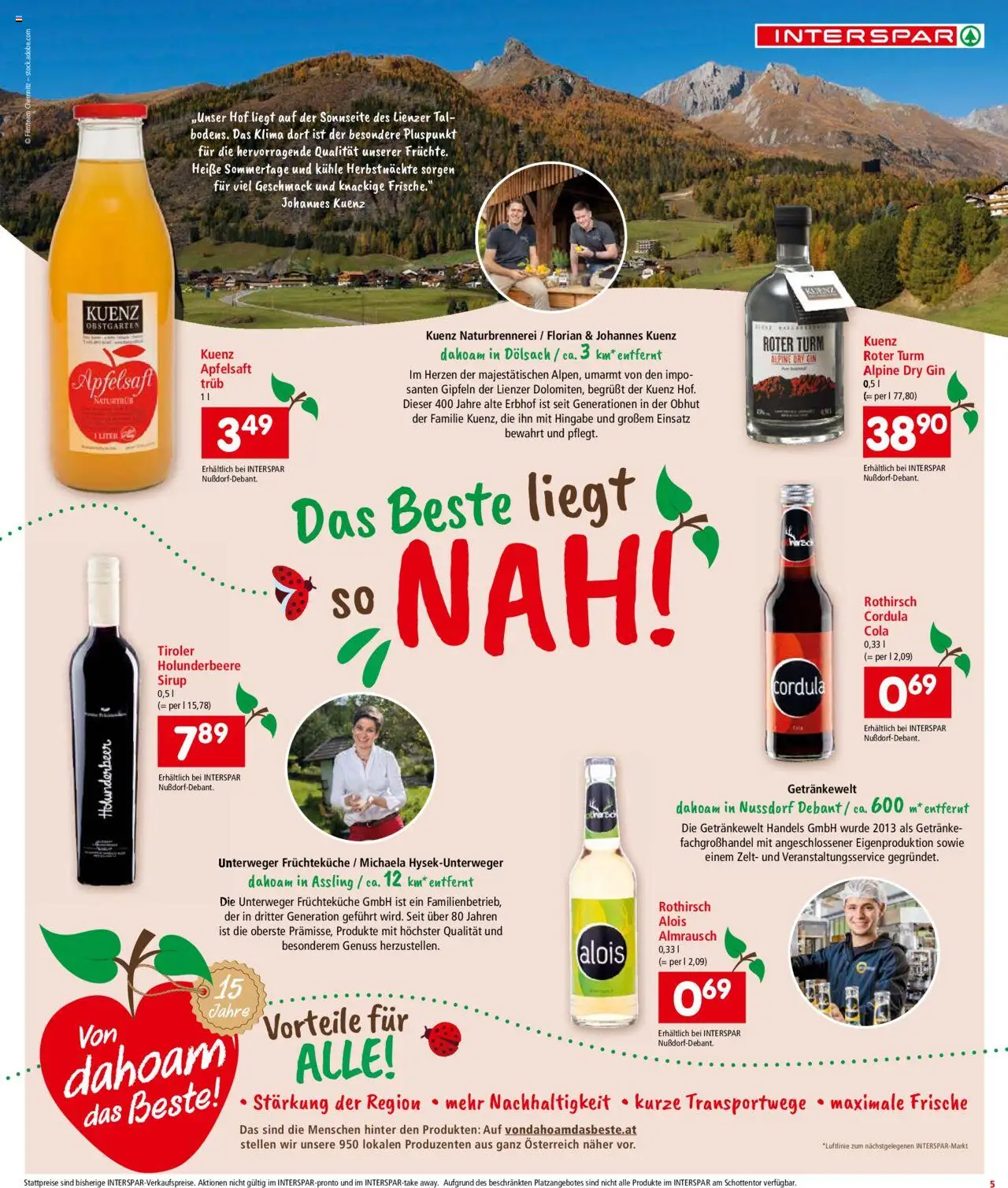 Interspar Flugblatt - Osttirol gültig ab 07.08.2025 | Seite: 5 | Produkte: Gin, Planche de surf