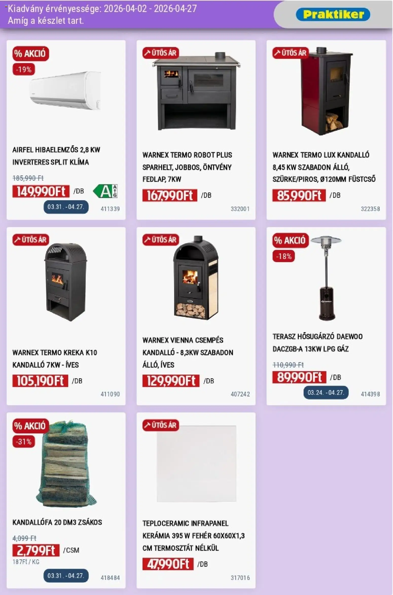 Praktiker akciós ujság - amely érvényes a következő dátumtól: 02.04.2026 | Oldal: 17 | Termékek: Robot, Hősugárzó, Termosztát