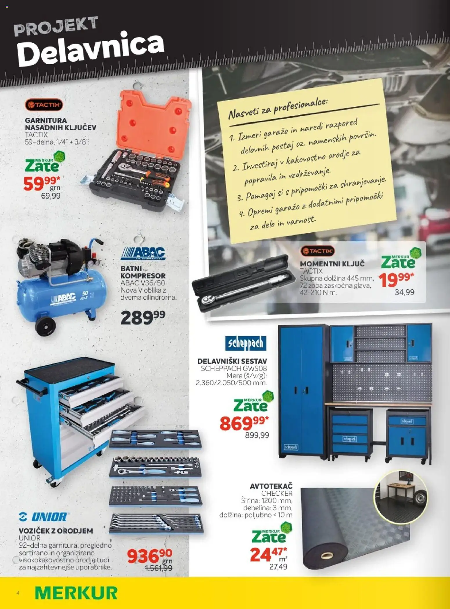 Novi Merkur katalog ponudbe – veljaven od 01.10.2025 | Stran: 4 | Izdelki: Orodje, Voziček
