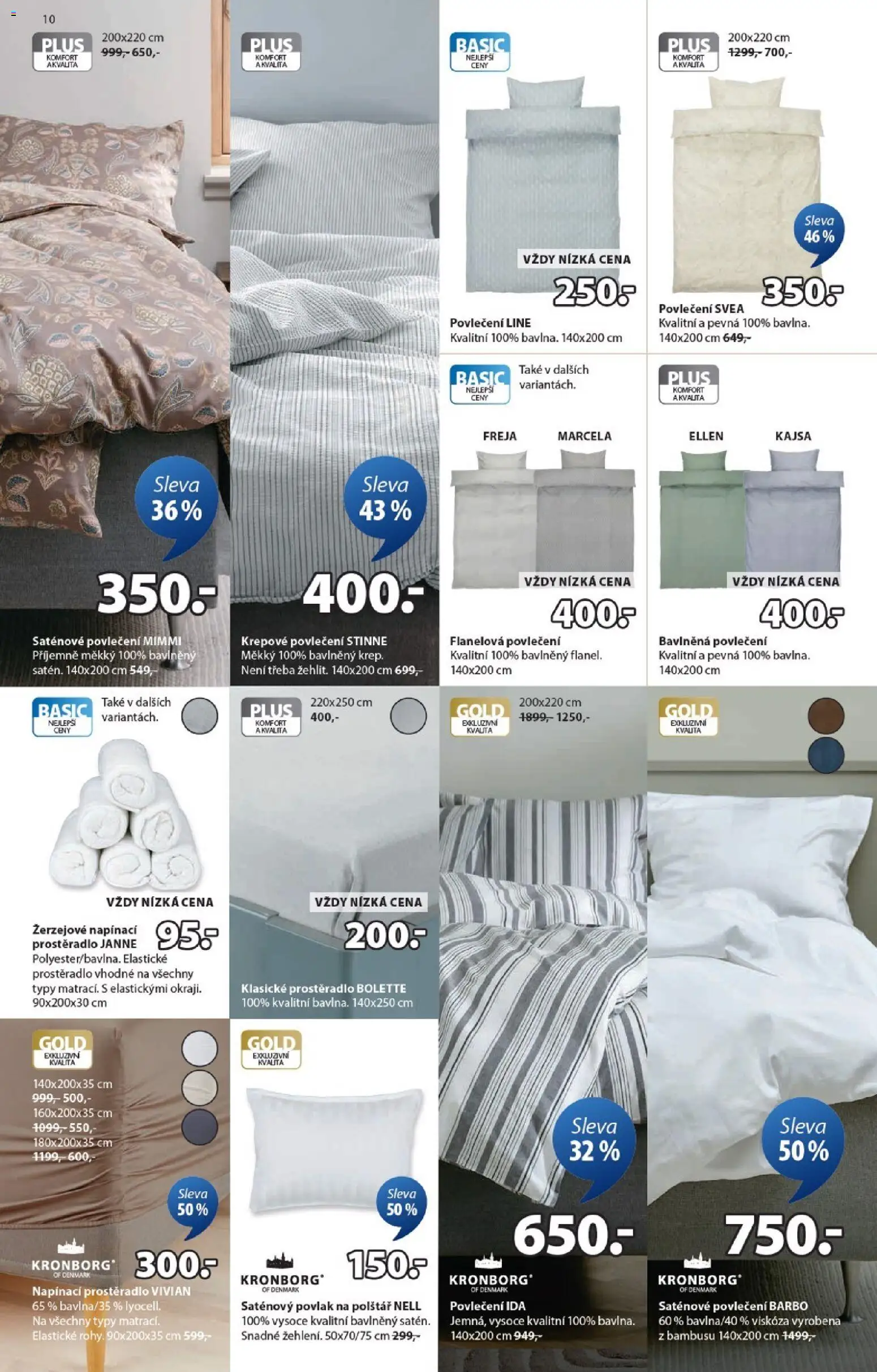 JYSK leták od 25.12.2025 | Strana: 10 | Produkty: Povlak na polštář, Krepové povlečení, Polštář, Prostěradlo