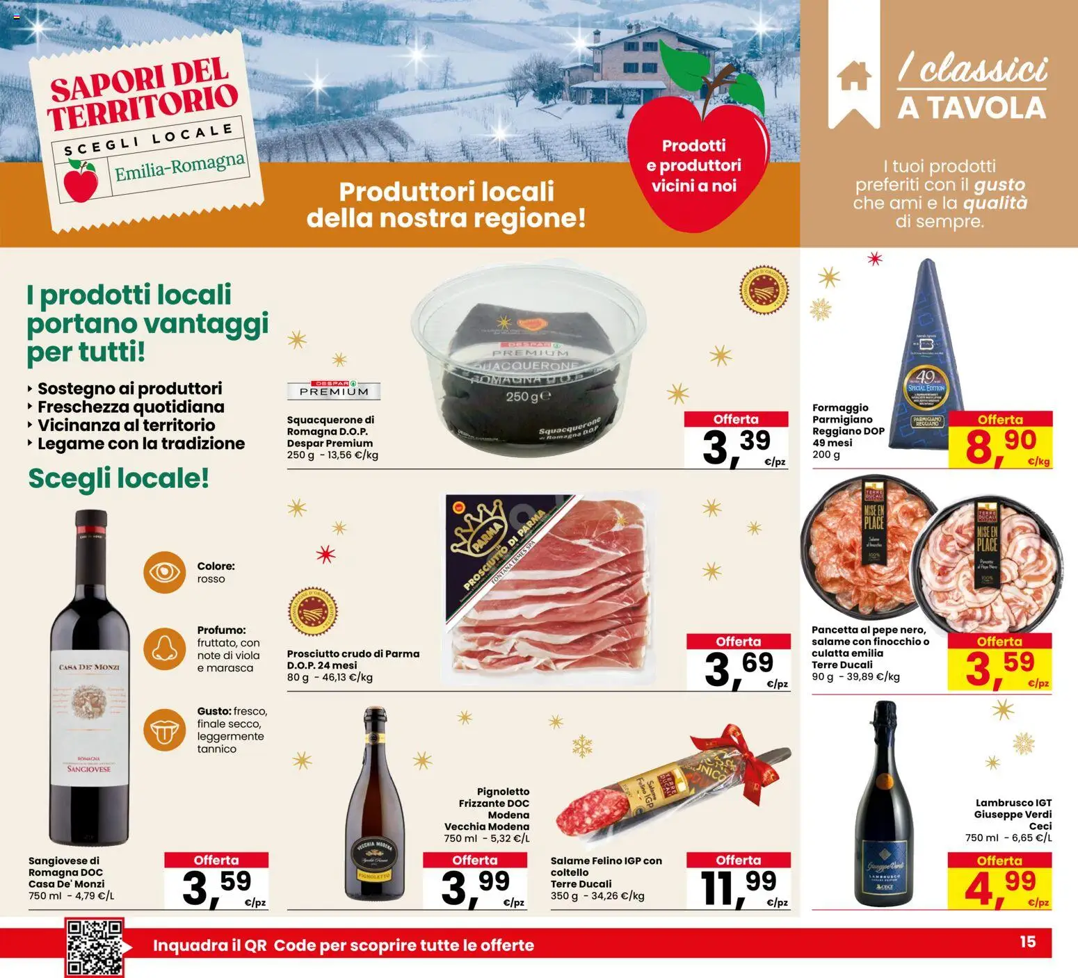 Volantino Despar del 18.12.2025 | Pagina: 15 | Prodotti: Prosciutto di Parma, Salame, Pepe, Parmigiano