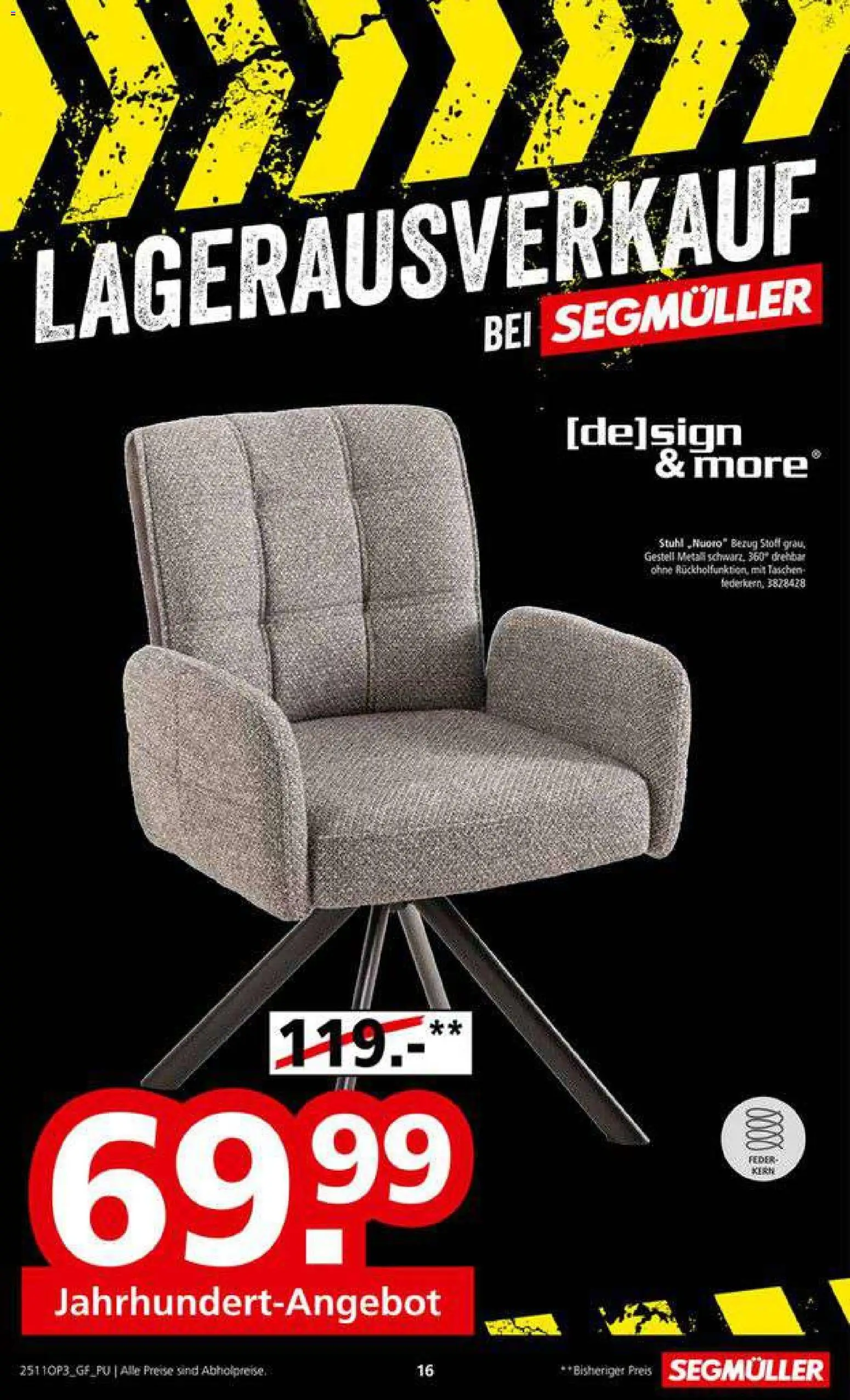 Segmüller Lagerausverkauf bei Segmüller – gültig ab 22.11.2025 | Seite: 16 | Produkte: Stuhl