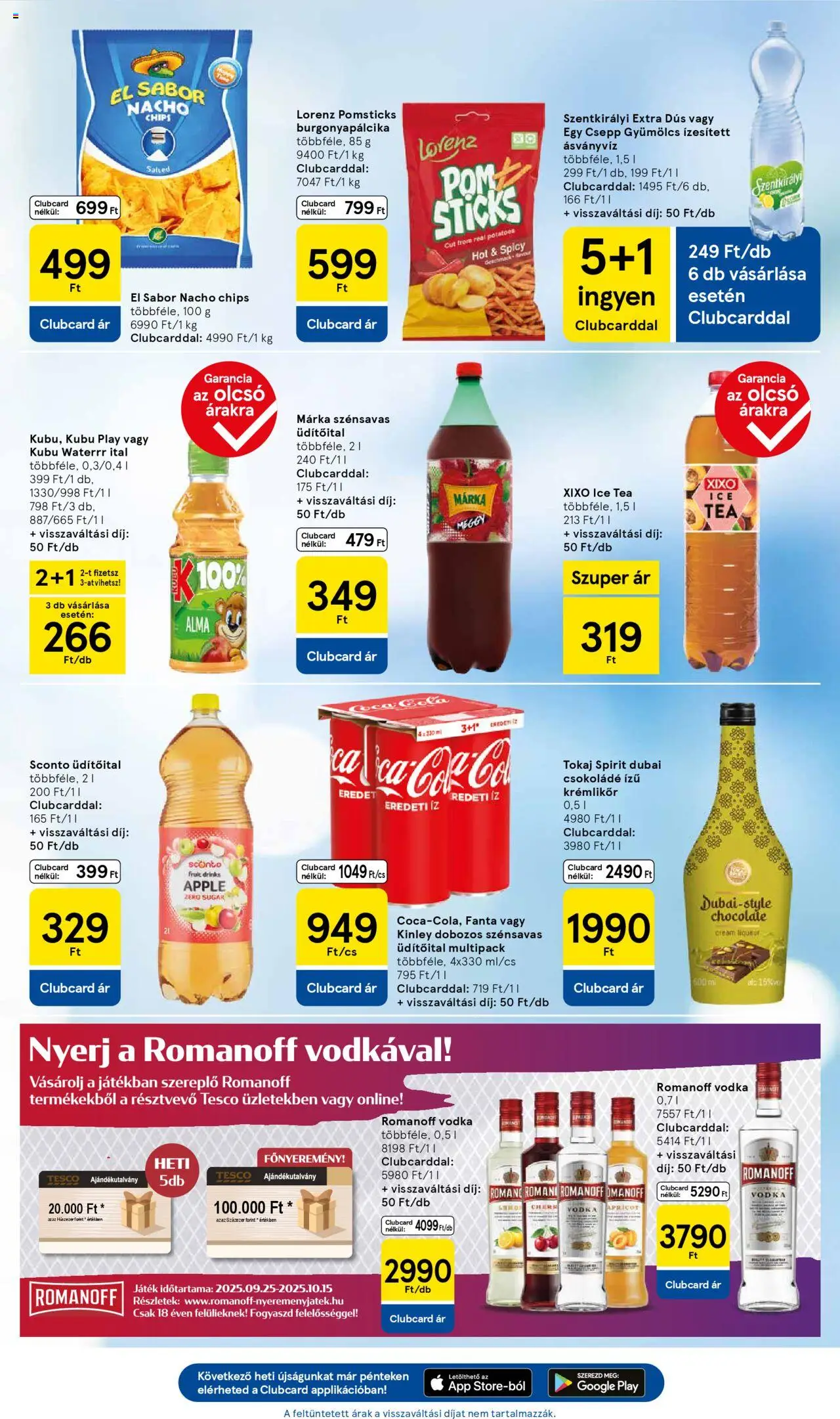 Tesco akciós ujság - amely érvényes a következő dátumtól: 25.09.2025 | Oldal: 25 | Termékek: Meggy, Ice tea, Csokoládé, Vodka