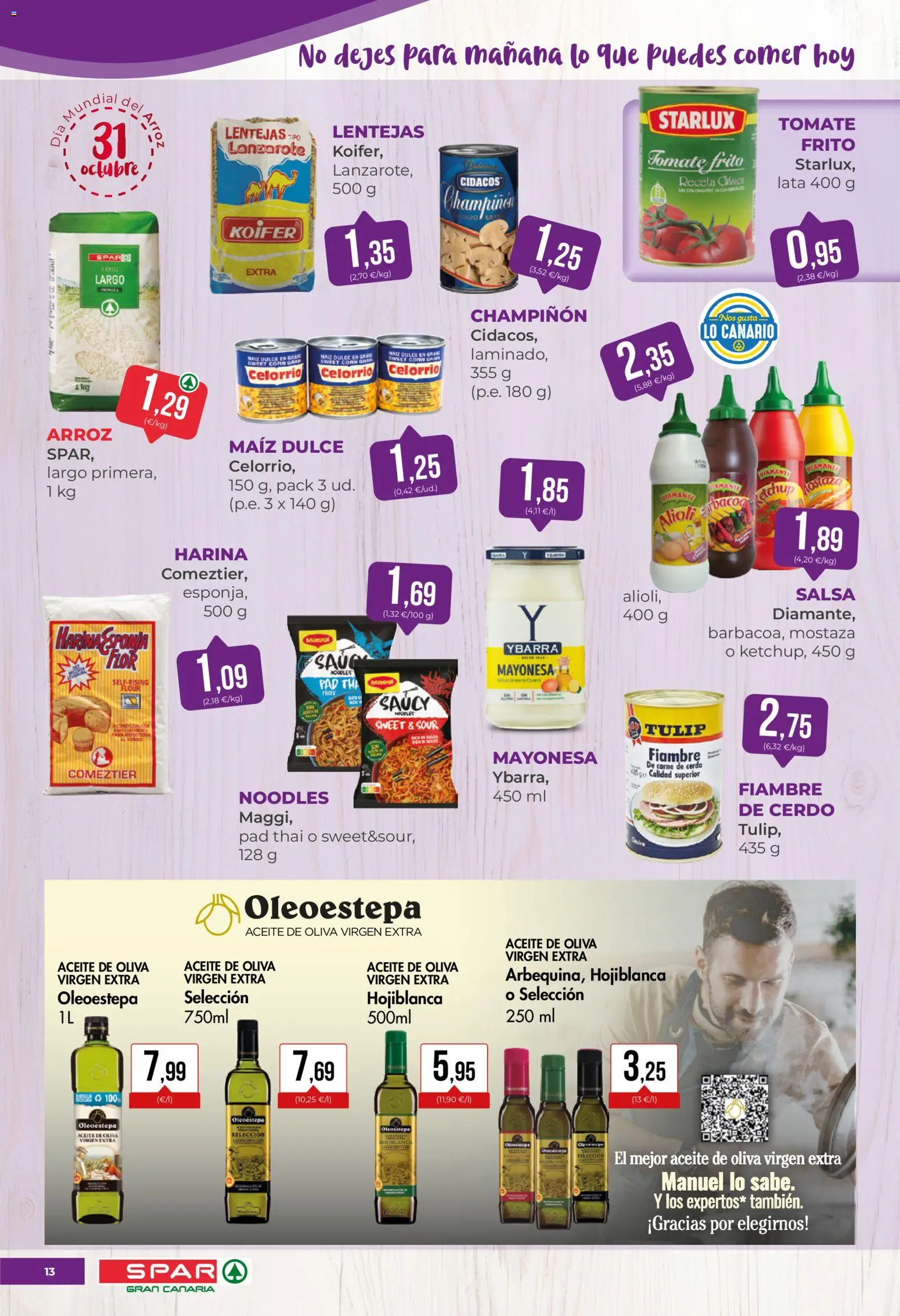 Spar folleto │ válido desde el 31.10.2025 | Página: 13 | Productos: Aceite, Cerdo, Aceite de oliva, Aceite de oliva virgen extra