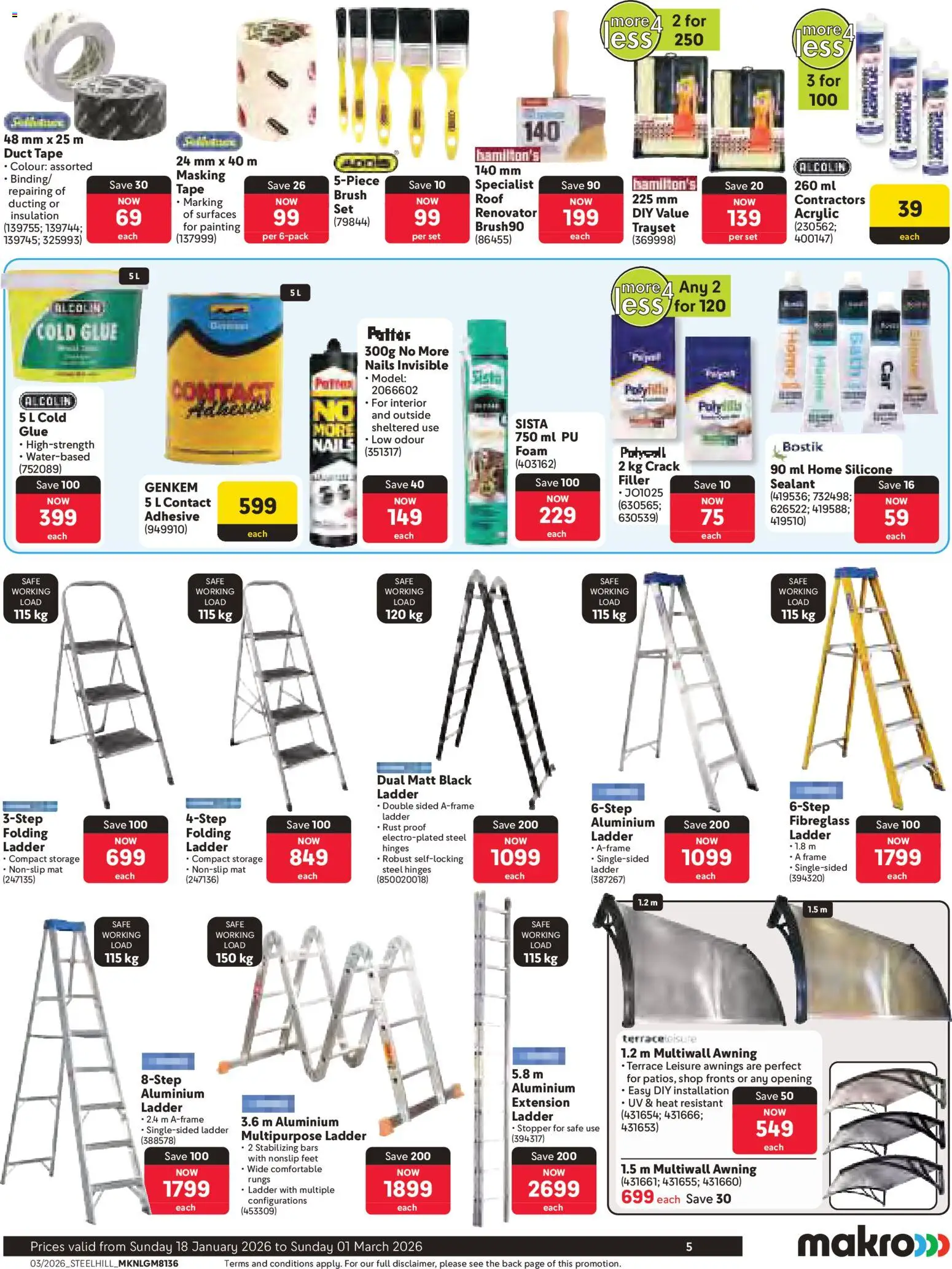 New Makro catalogue – valid from 18.01.2026 | Page: 5 | Products: Brush, Crack filler, Silicone, Foam