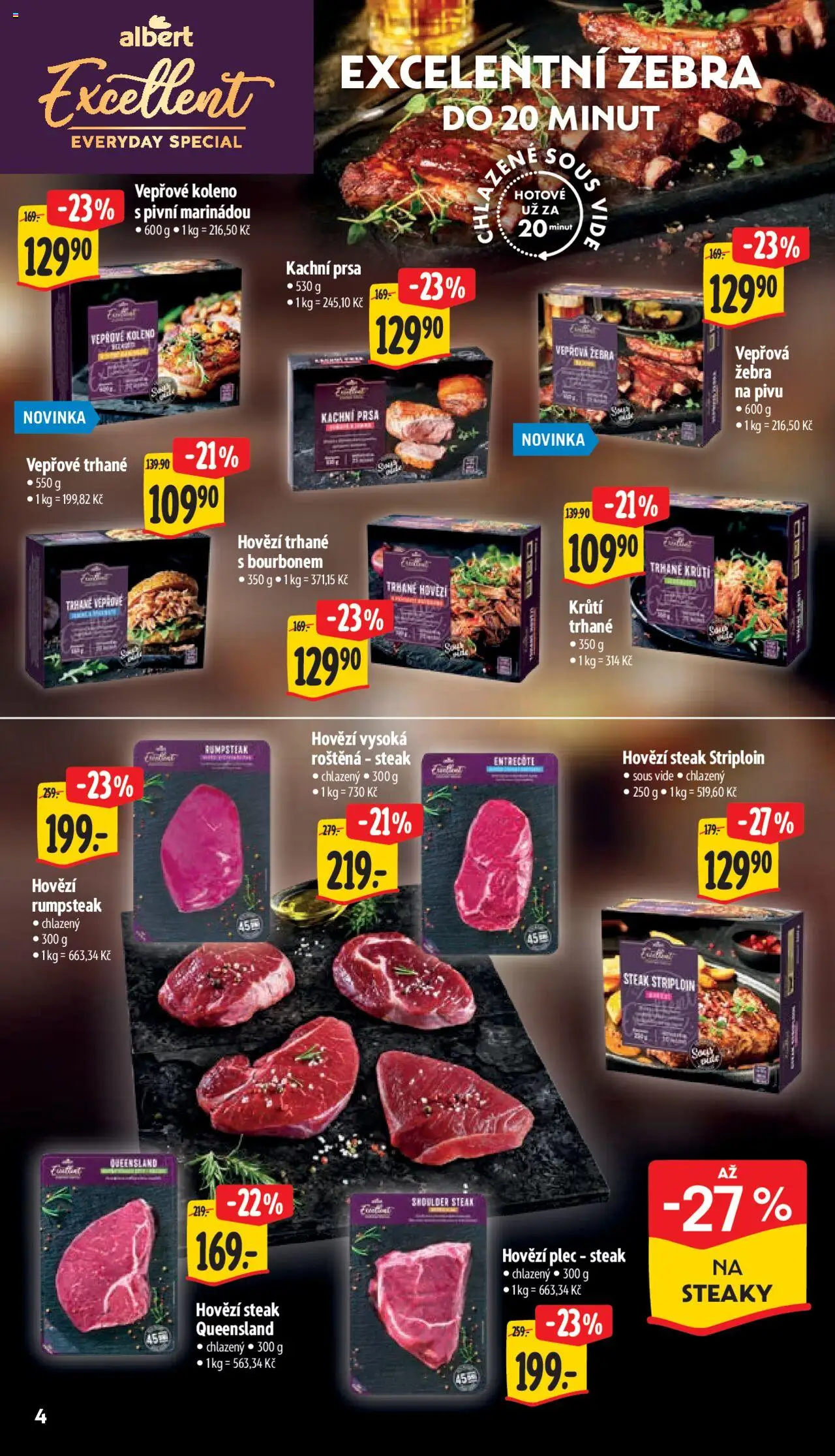 Albert leták - Supermarket od 13.08.2025 | Strana: 9 | Produkty: Hovězí steak Queensland, Sous vide, Steak, Vepřová žebra
