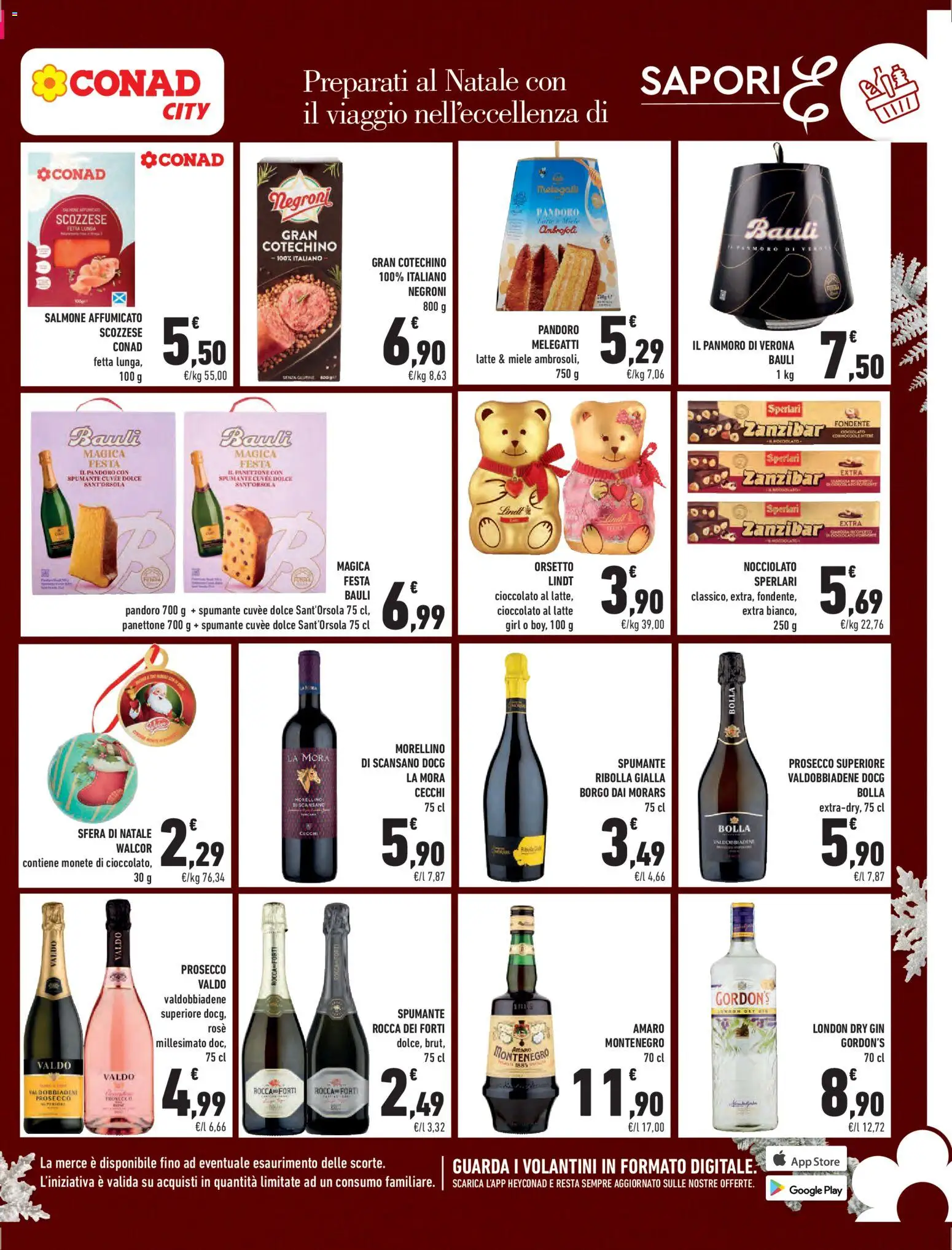 Volantino Conad del 05.12.2025 | Pagina: 7 | Prodotti: Salmone affumicato, Gin, Latte, Cotechino